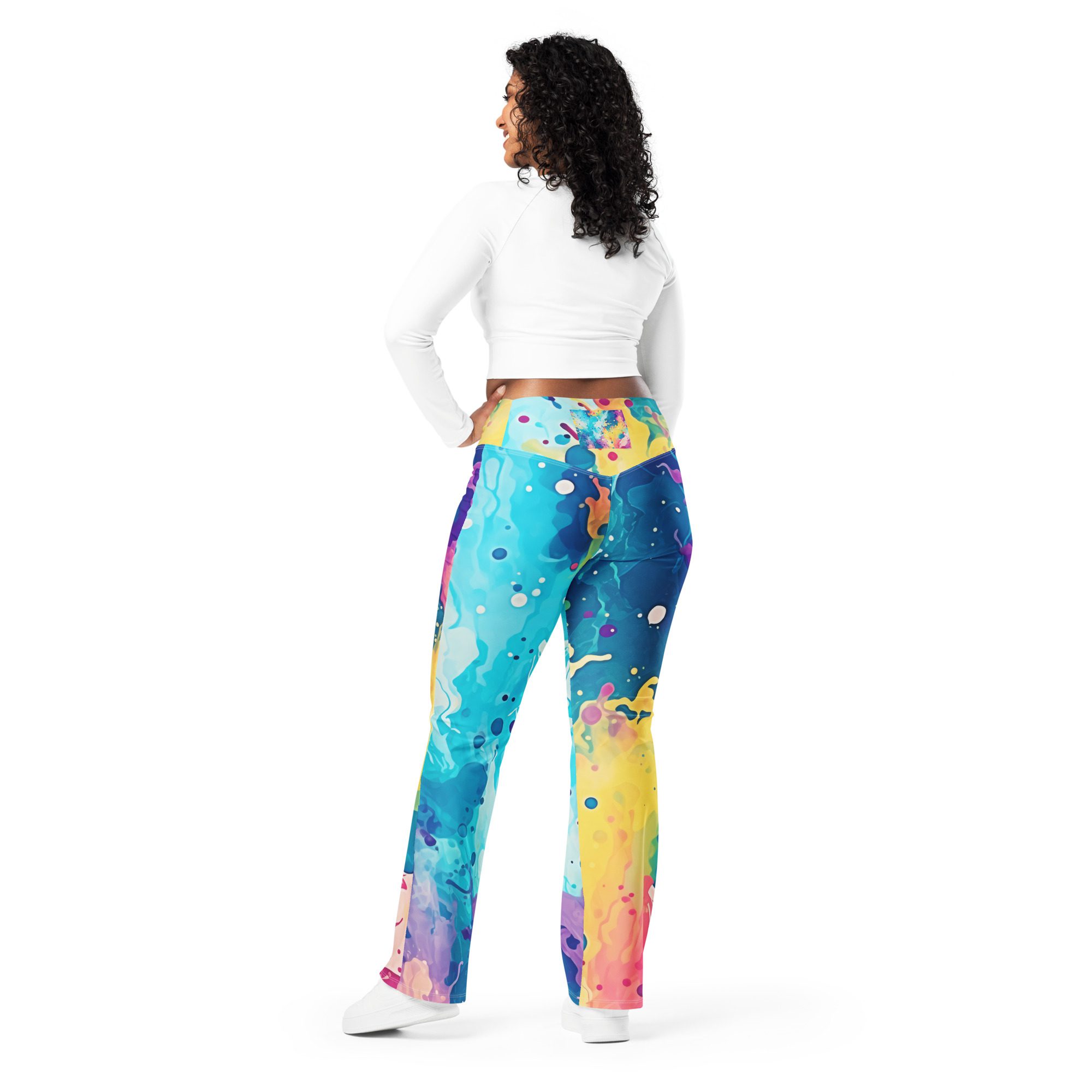 Eco-Friendly,Lift, Flares, and Style High-Waisted Flare Leggings, Enhance Your Figure with Carnival Beach Colors - Image 5