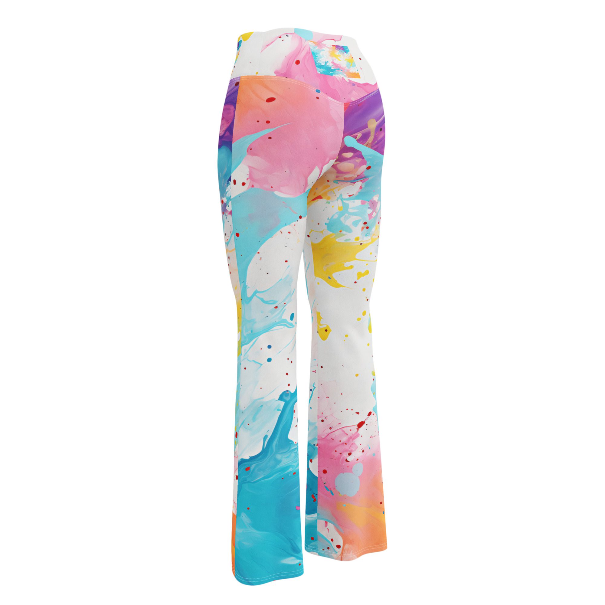 Girls Womens Flare Leggings Outfit Elevate Your Style and Enhance Your Figure with Beautiful Carnival Beach Color Flared Leggings - Image 12