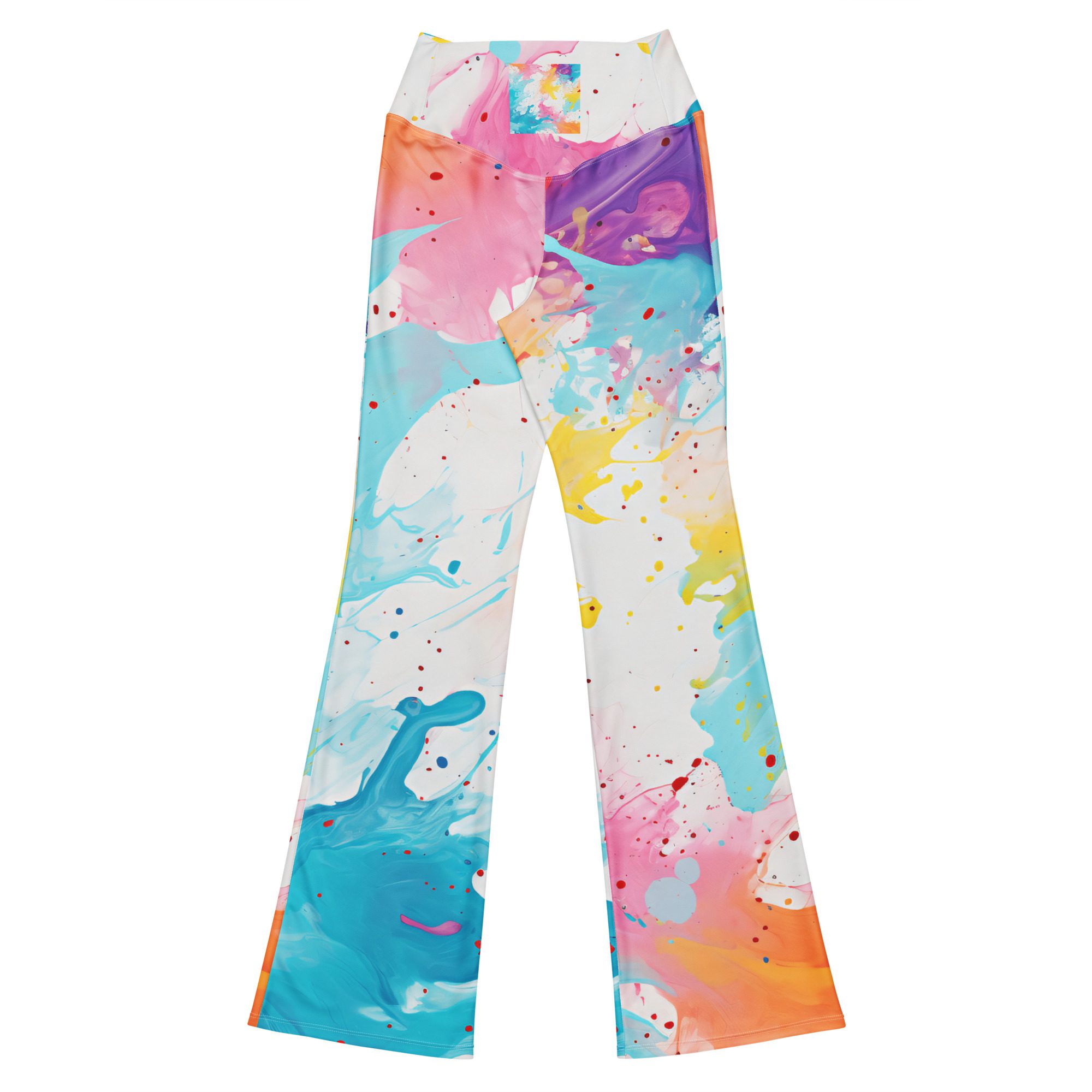 Girls Womens Flare Leggings Outfit Elevate Your Style and Enhance Your Figure with Beautiful Carnival Beach Color Flared Leggings - Image 13