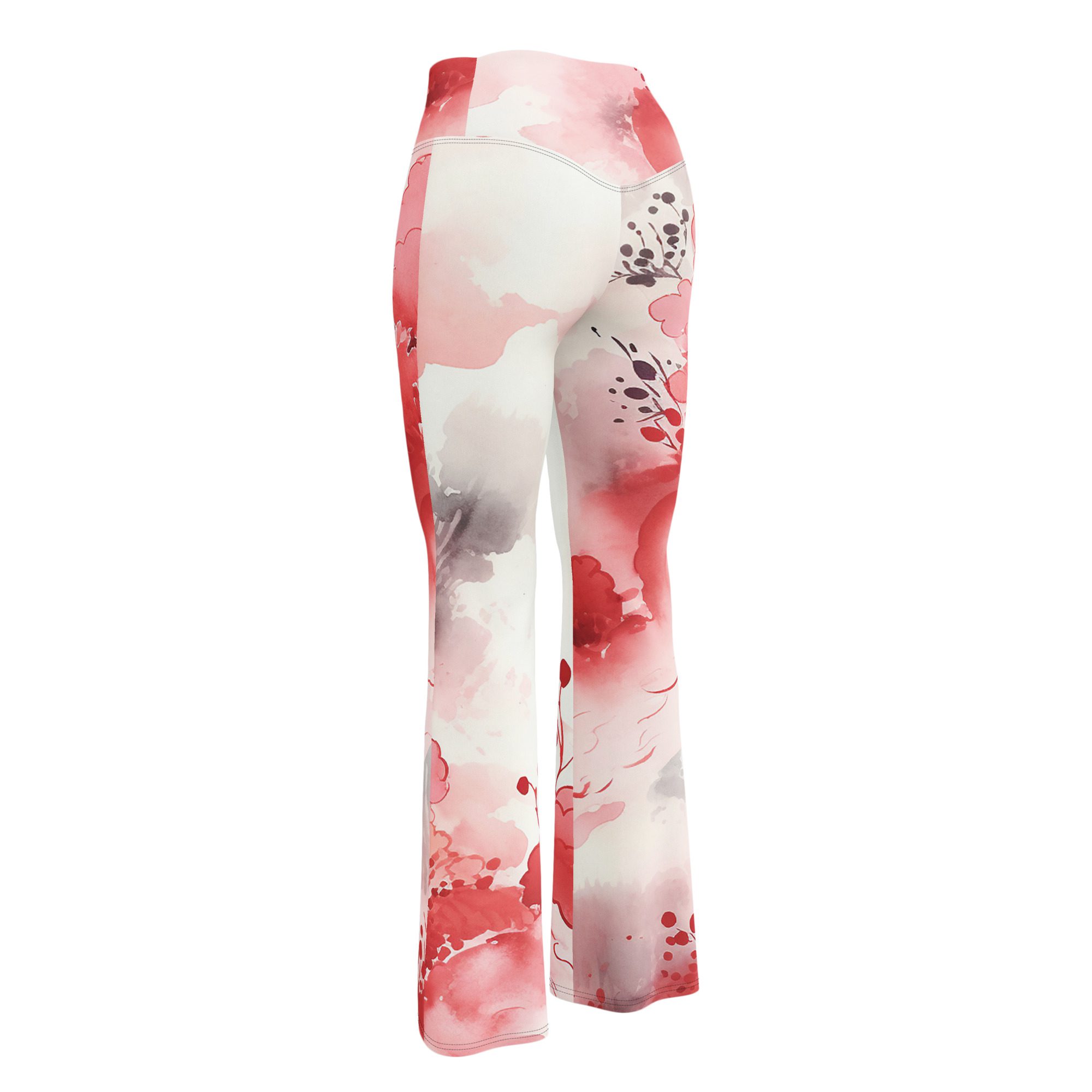 Recycled Flare Leggings with Beautiful Ink-Style Flower Design The Perfect Blend of Fashion, Comfort, and Sustainability - Image 10