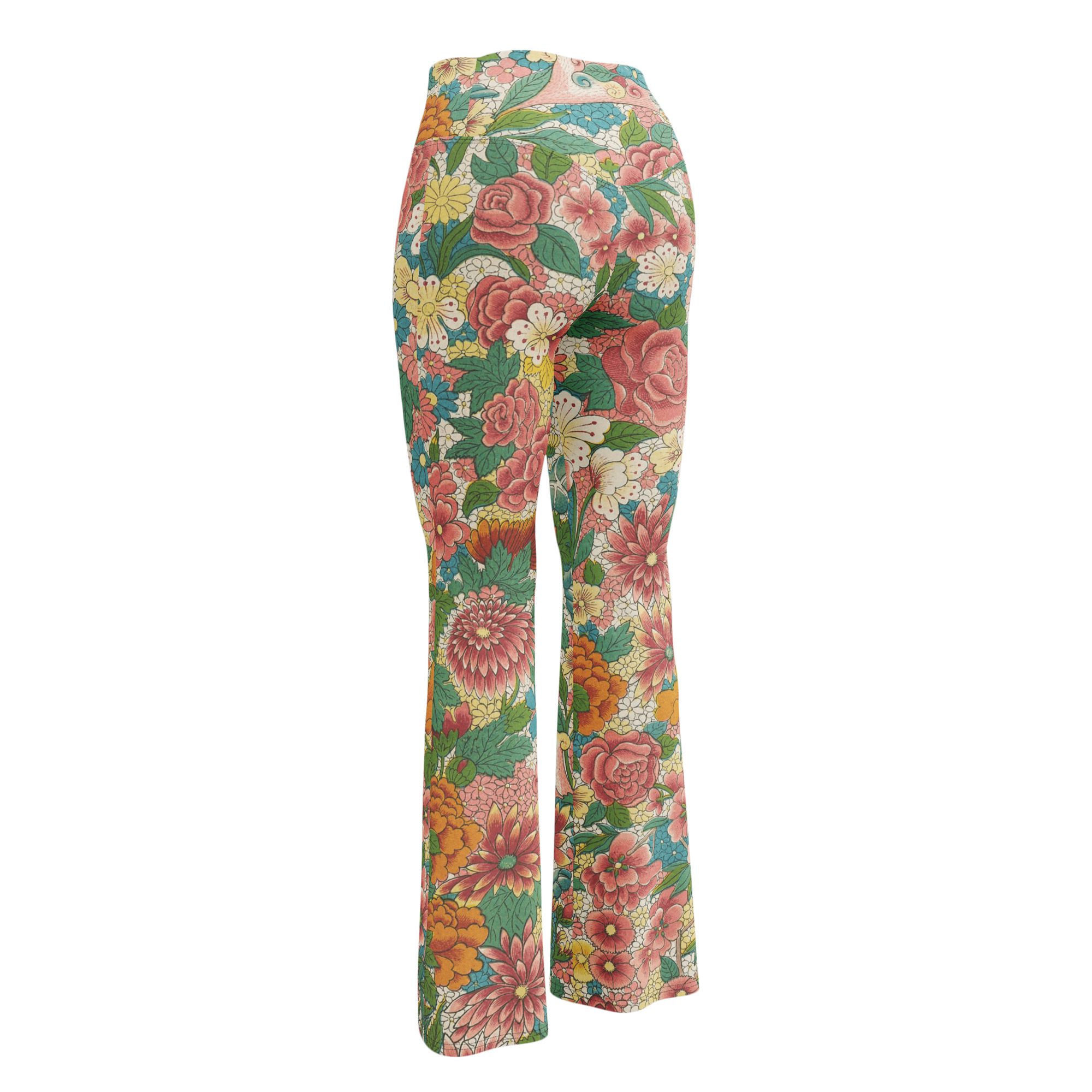 Blossoming Beauty,Health,Wealth and Honor with Luxury Flower Flared Leggings - Recycled, Comfortable, and Stylish! - Image 11