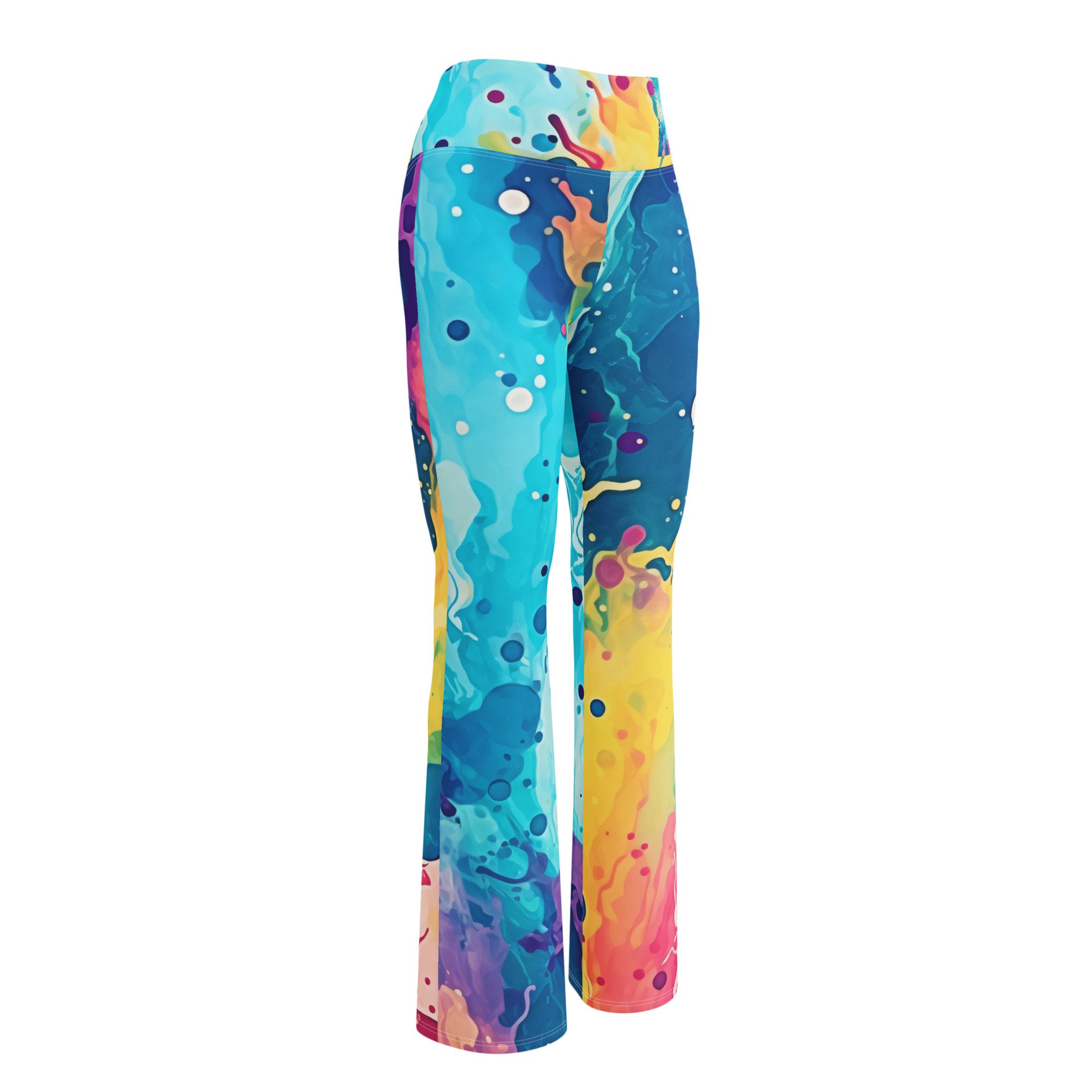 Eco-Friendly,Lift, Flares, and Style High-Waisted Flare Leggings, Enhance Your Figure with Carnival Beach Colors - Image 11