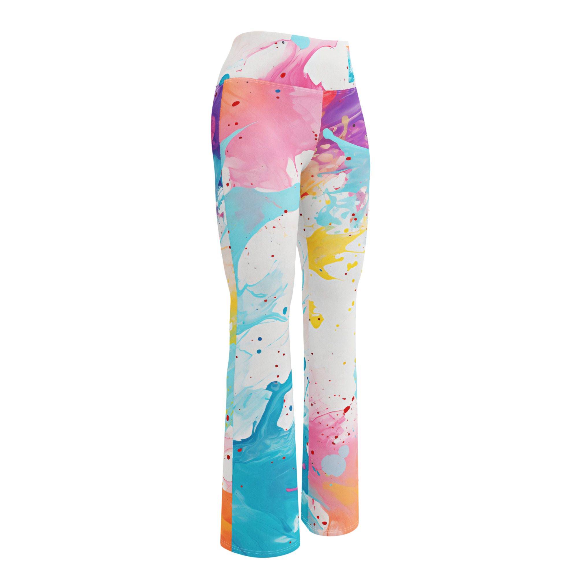 Girls Womens Flare Leggings Outfit Elevate Your Style and Enhance Your Figure with Beautiful Carnival Beach Color Flared Leggings - Image 10