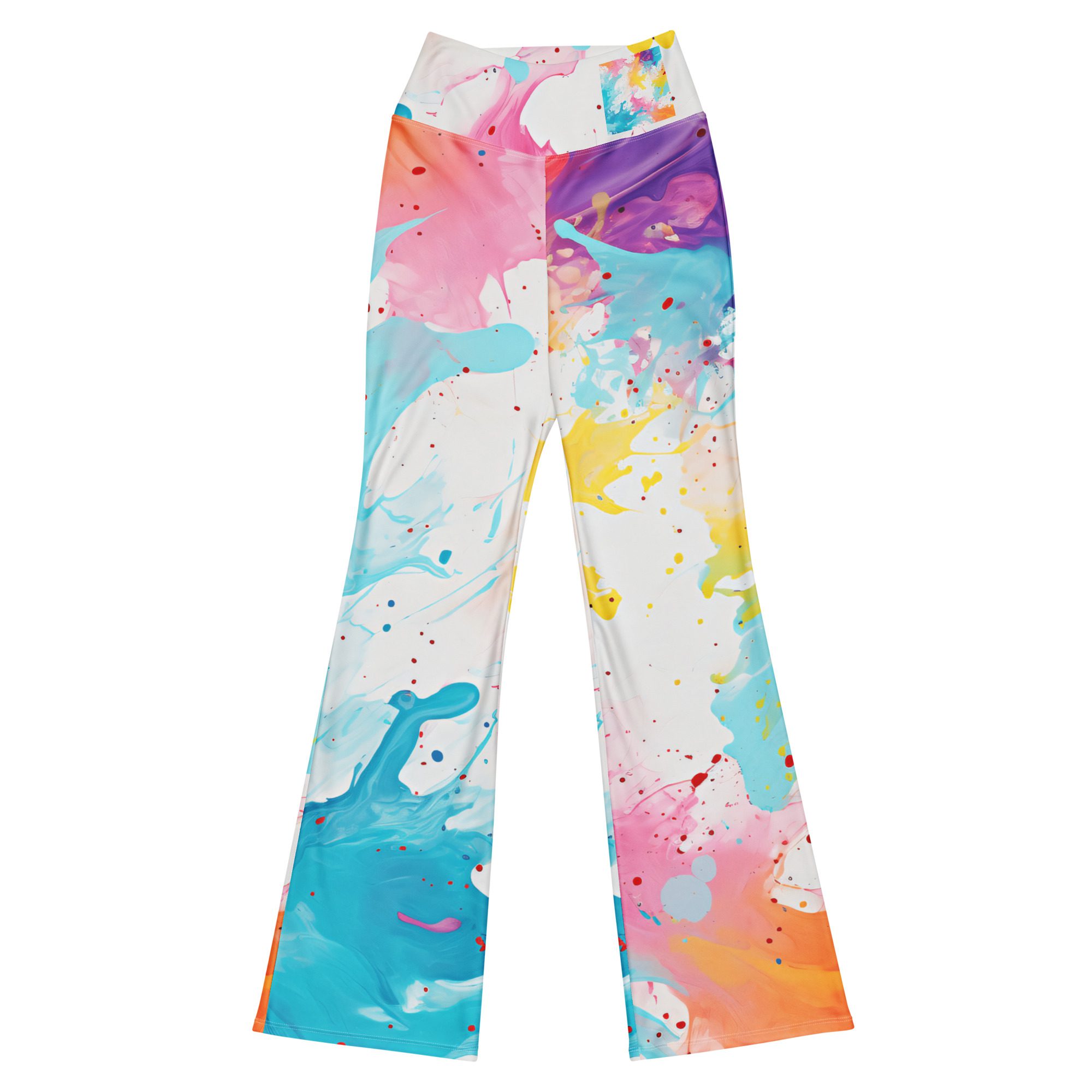 Girls Womens Flare Leggings Outfit Elevate Your Style and Enhance Your Figure with Beautiful Carnival Beach Color Flared Leggings - Image 11