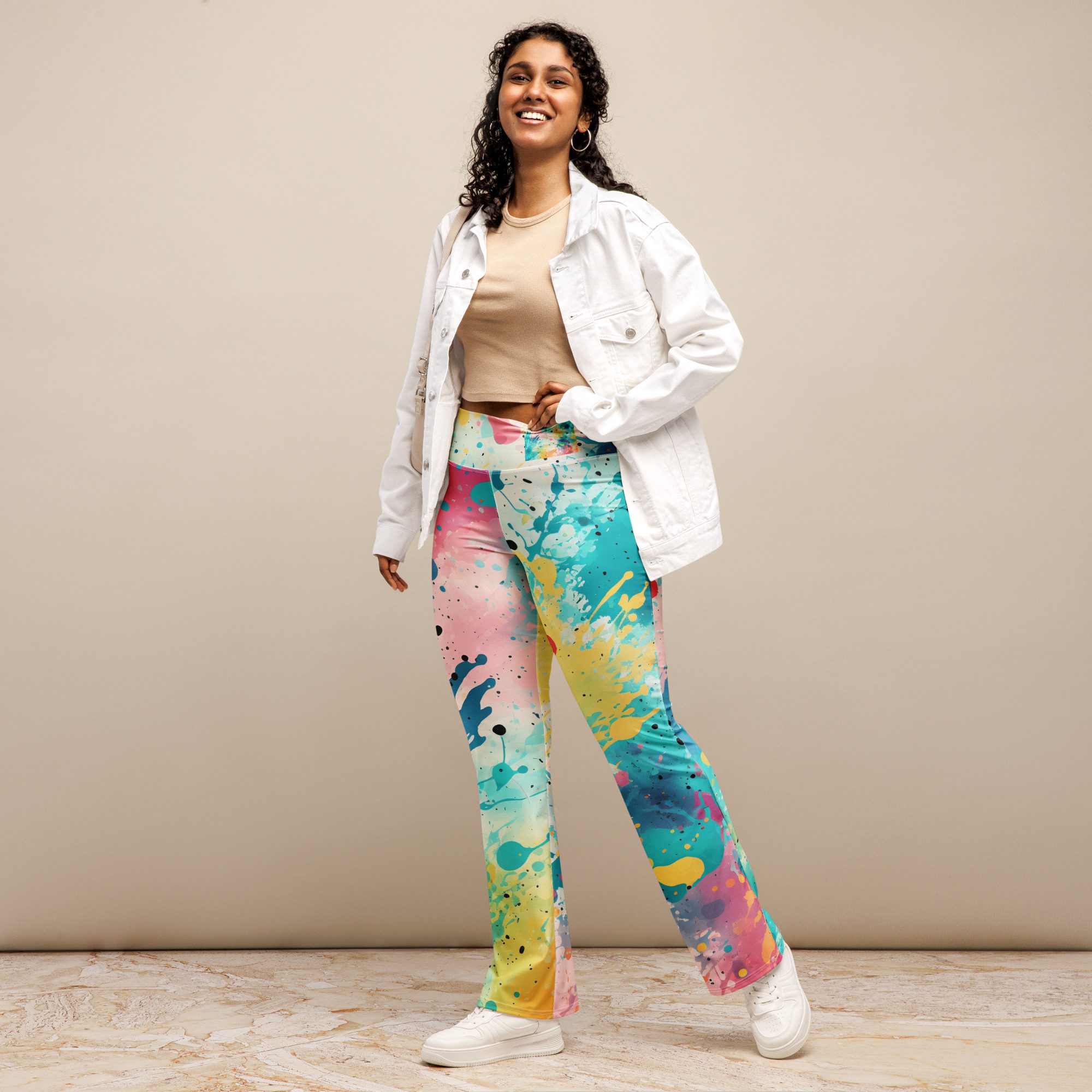 Look great! Feel great!Beauty Women's Flare leggings outfit ,unique and eye-catching Art Carnival Beach design - Image 12