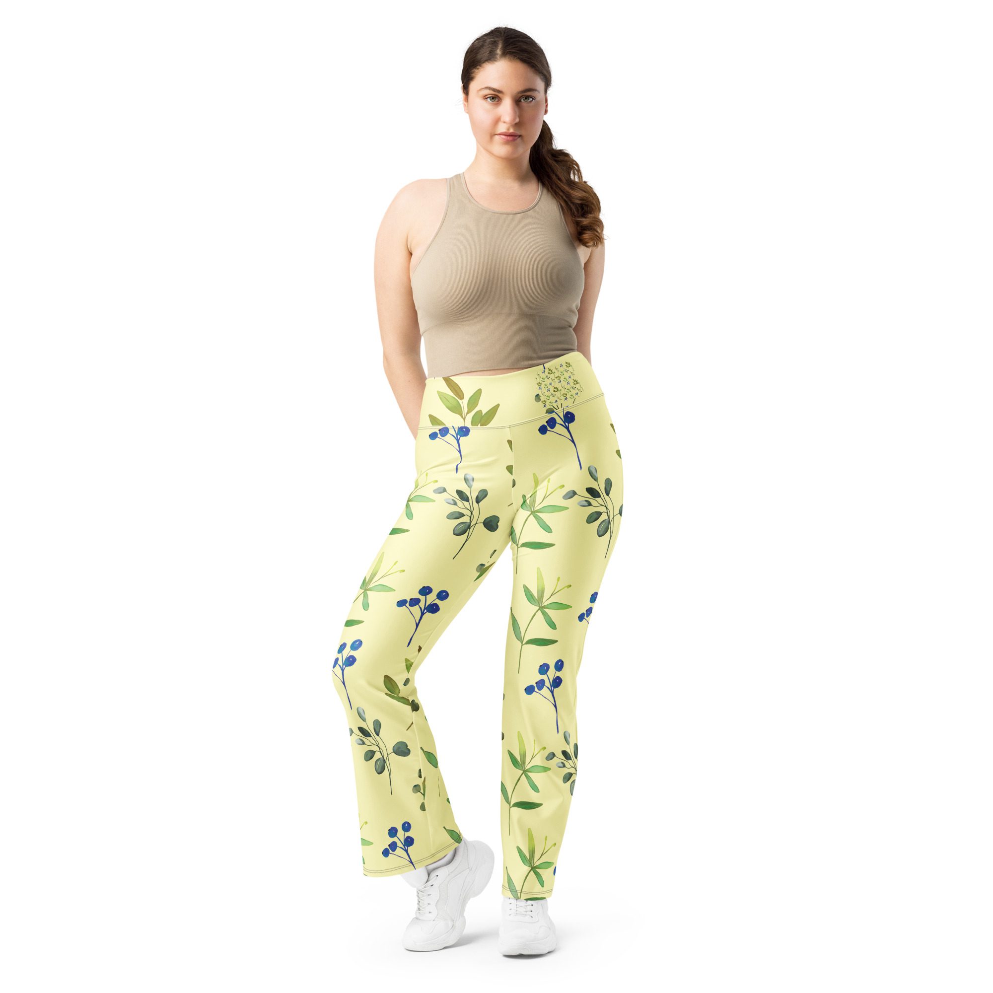 Sunshine State of Mind High-Waisted Flare Leggings for Wellness and Style Eco-Friendly - Image 3