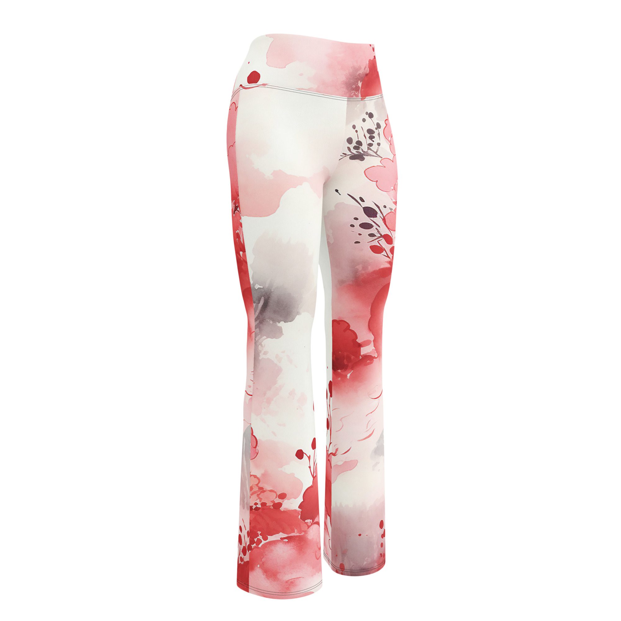 Recycled Flare Leggings with Beautiful Ink-Style Flower Design The Perfect Blend of Fashion, Comfort, and Sustainability - Image 9