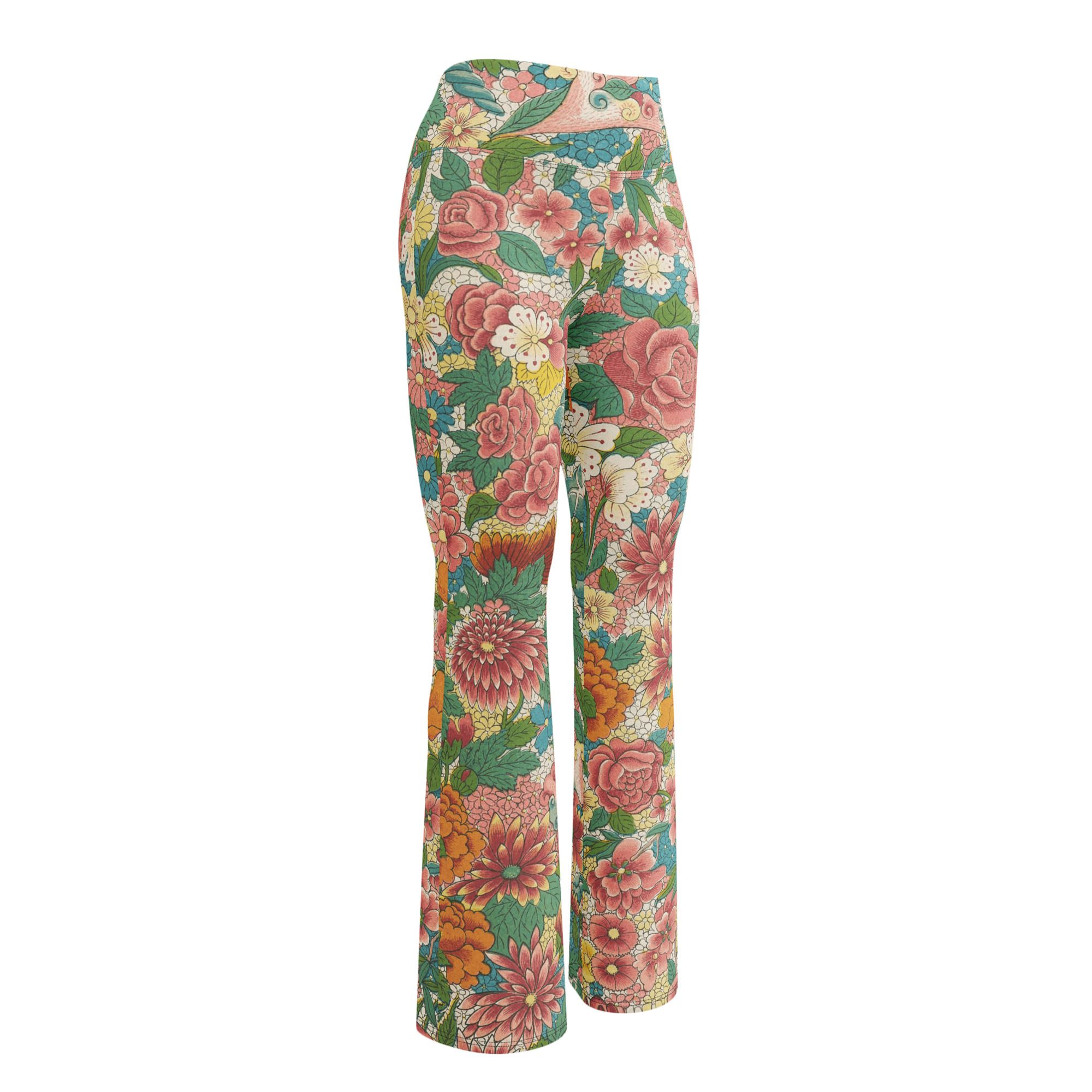 Blossoming Beauty,Health,Wealth and Honor with Luxury Flower Flared Leggings - Recycled, Comfortable, and Stylish! - Image 10
