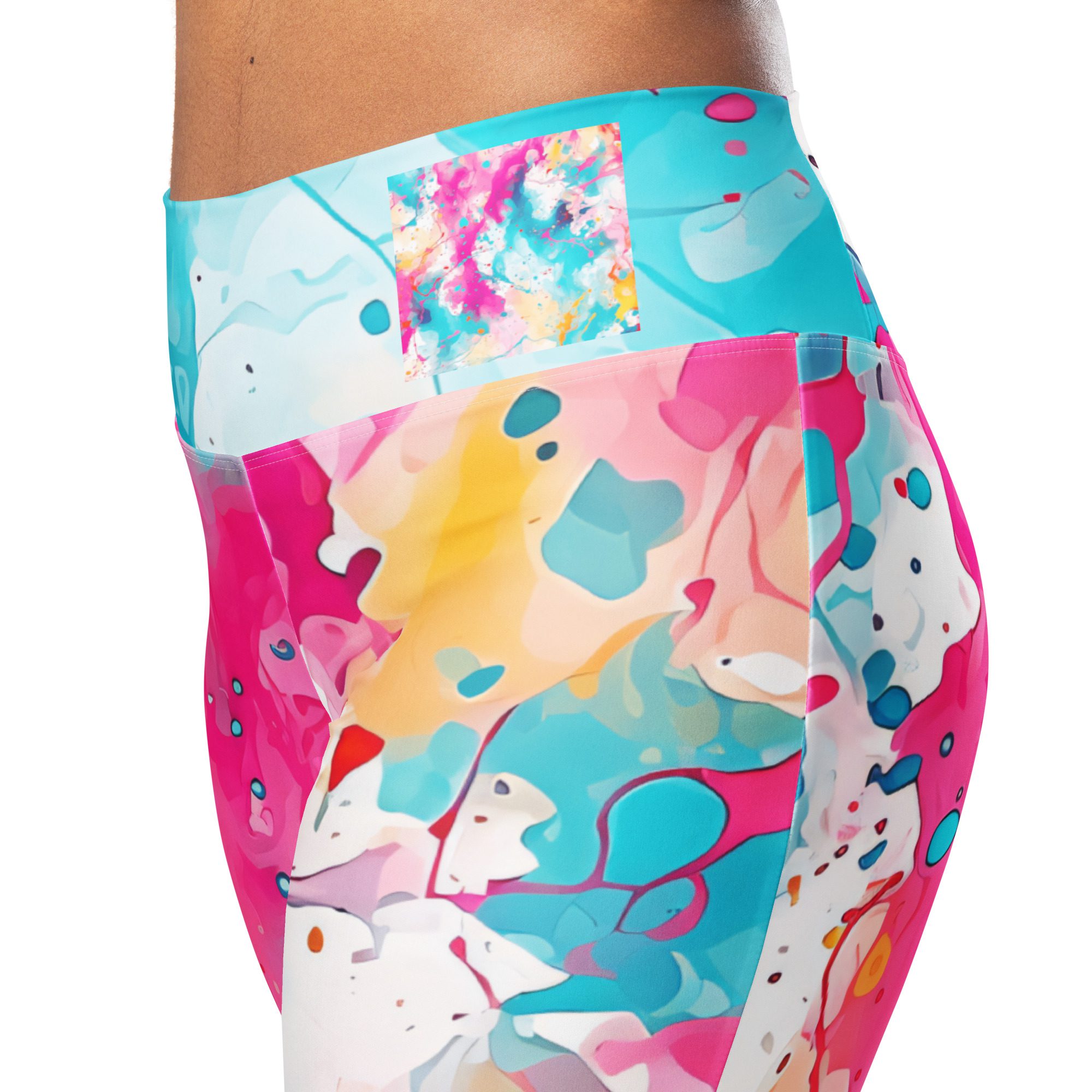 Elegant Rose Green ,Eco-Friendly Beautiful Carnival Beach Colors Flare Leggings for Girls - Image 7