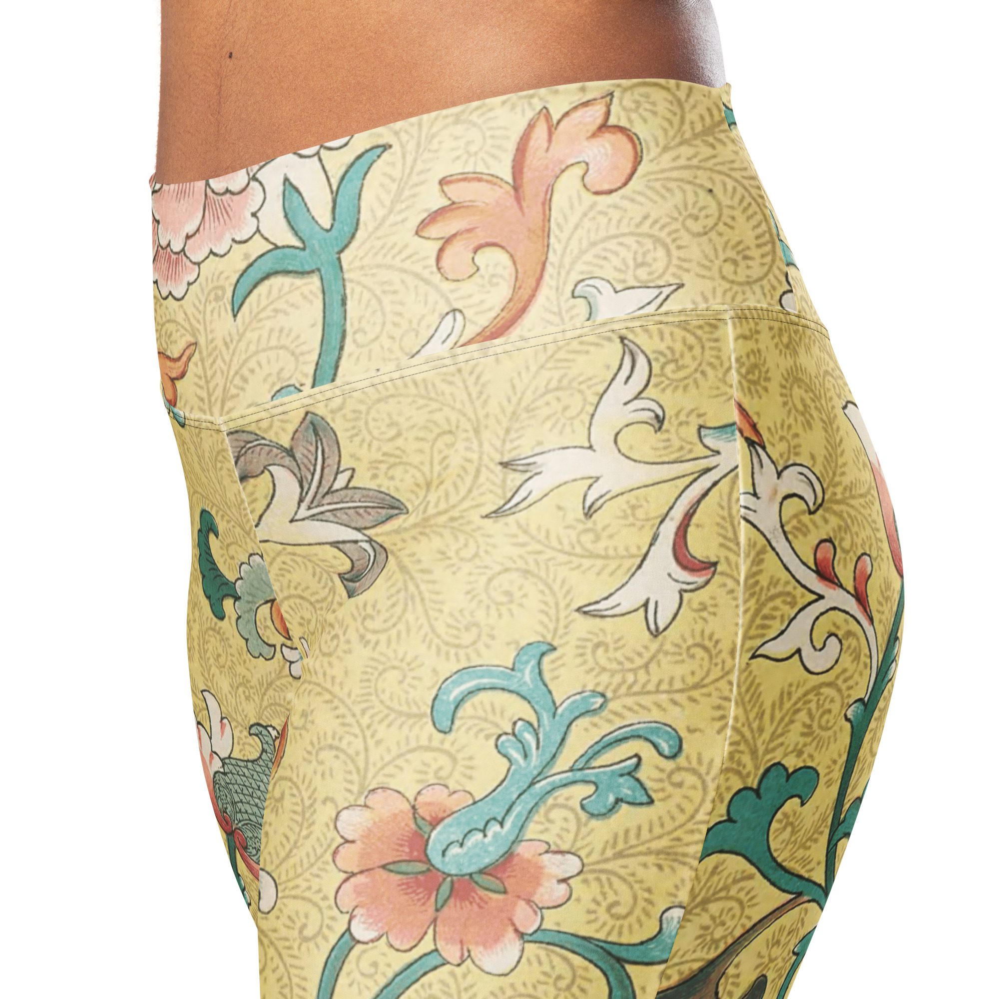 Harmonize with Nature Colorful Chinese Pattern Flared Leggings in Recycled Material - Image 6