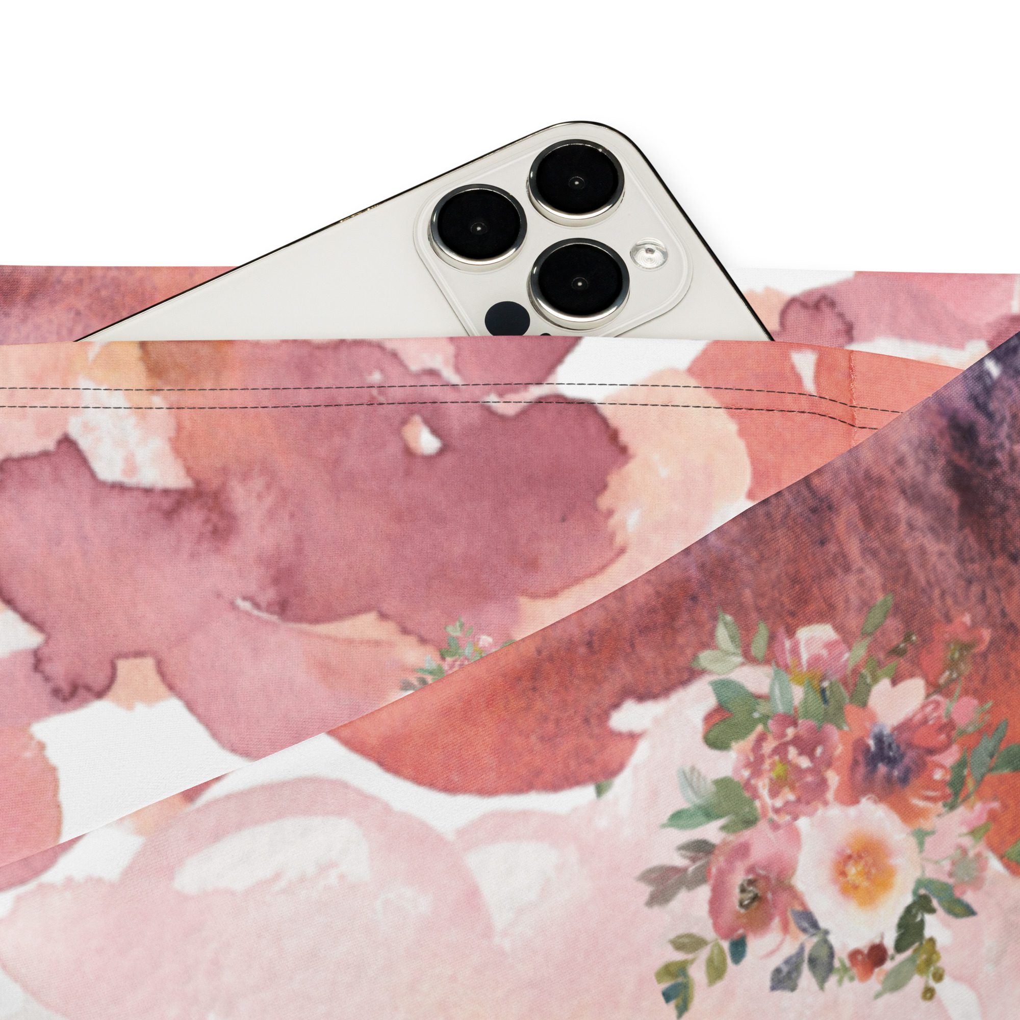 Eco-Chic Elegance Recycled Flare Leggings with a Floral Twist Pink Flower Power! - Image 5