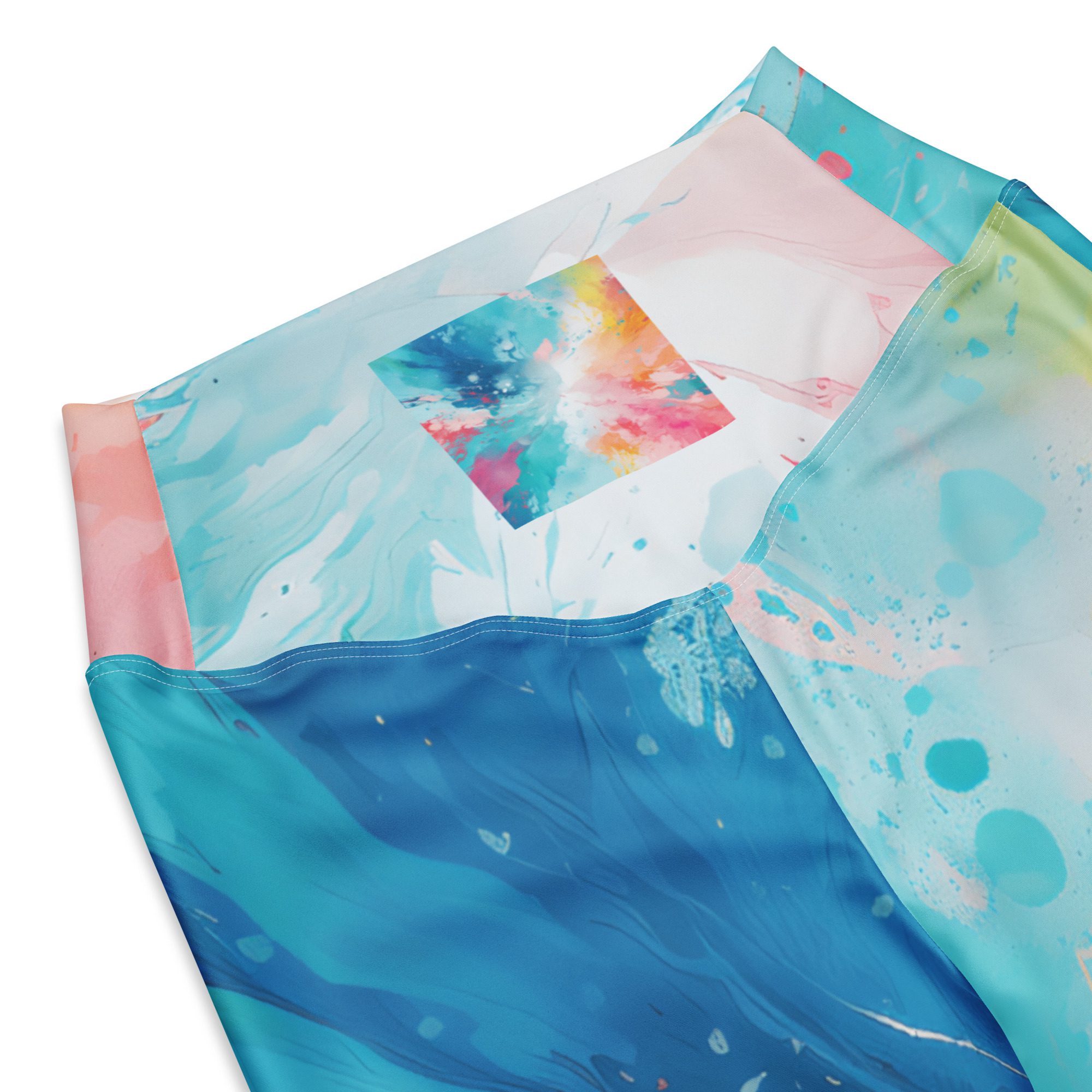 Stunning Flare Leggings Outfit, a must-have for your wardrobe! Green and pink Flare Leggings - Image 11