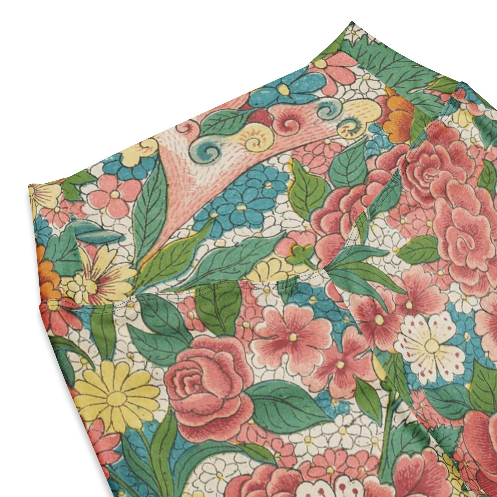 Blossoming Beauty,Health,Wealth and Honor with Luxury Flower Flared Leggings - Recycled, Comfortable, and Stylish! - Image 8