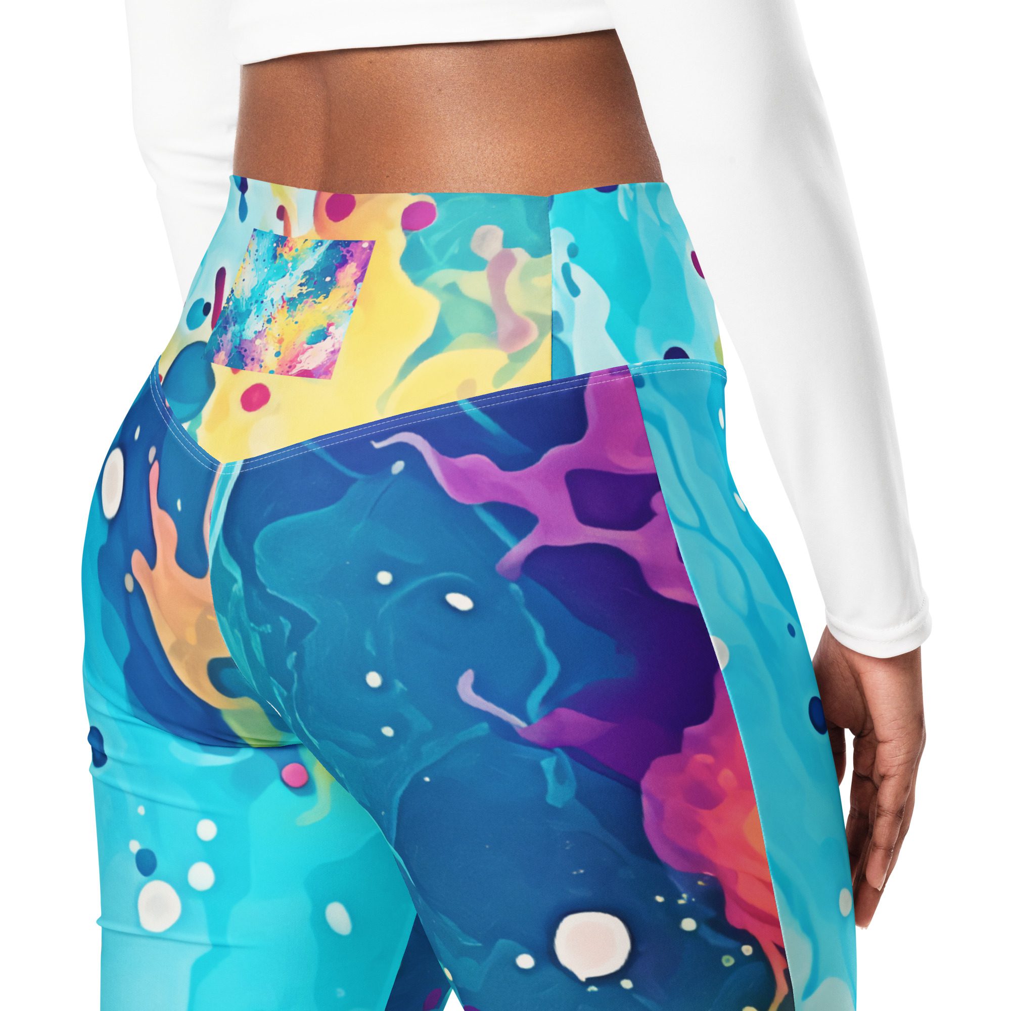 Eco-Friendly,Lift, Flares, and Style High-Waisted Flare Leggings, Enhance Your Figure with Carnival Beach Colors - Image 6