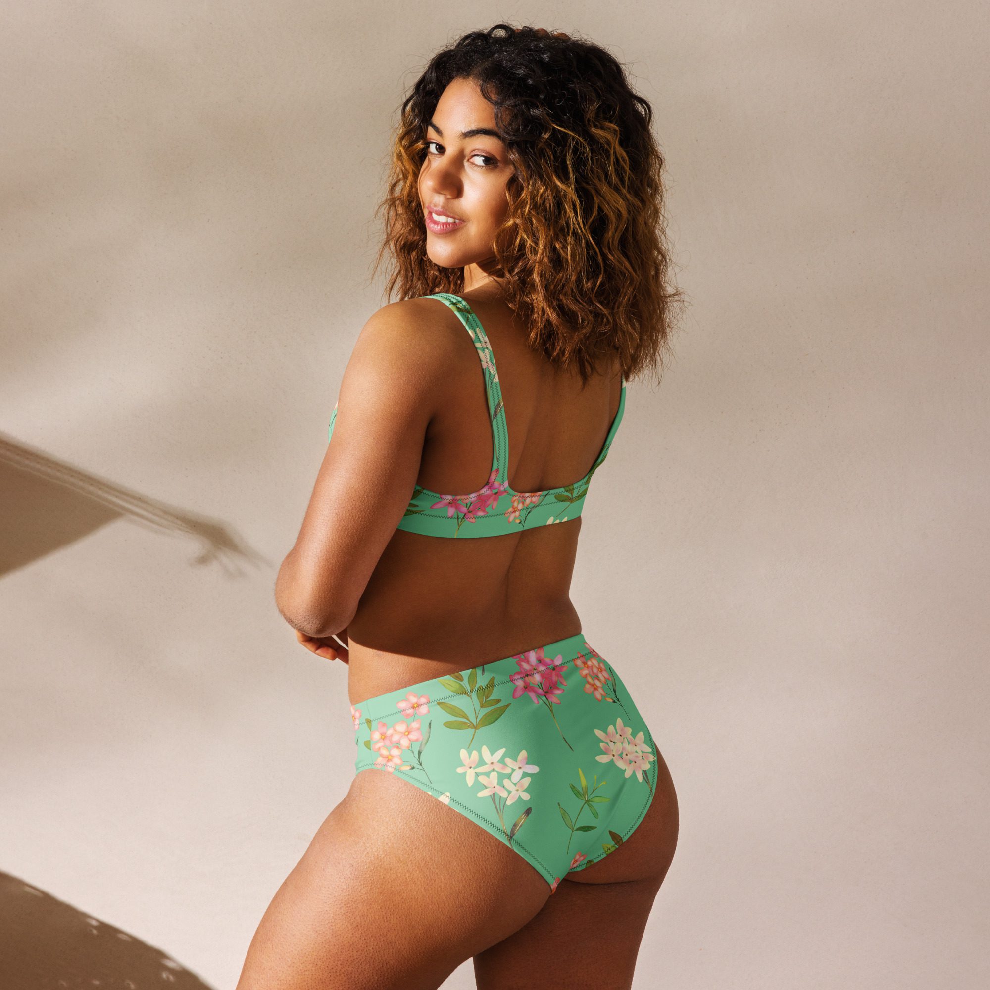 Blossom into Beach Bliss ,Recycled Floral Bikini Set for Sustainable Style and Unmatched Comfort,,Elegant,Beautiful,Glamour - Image 8