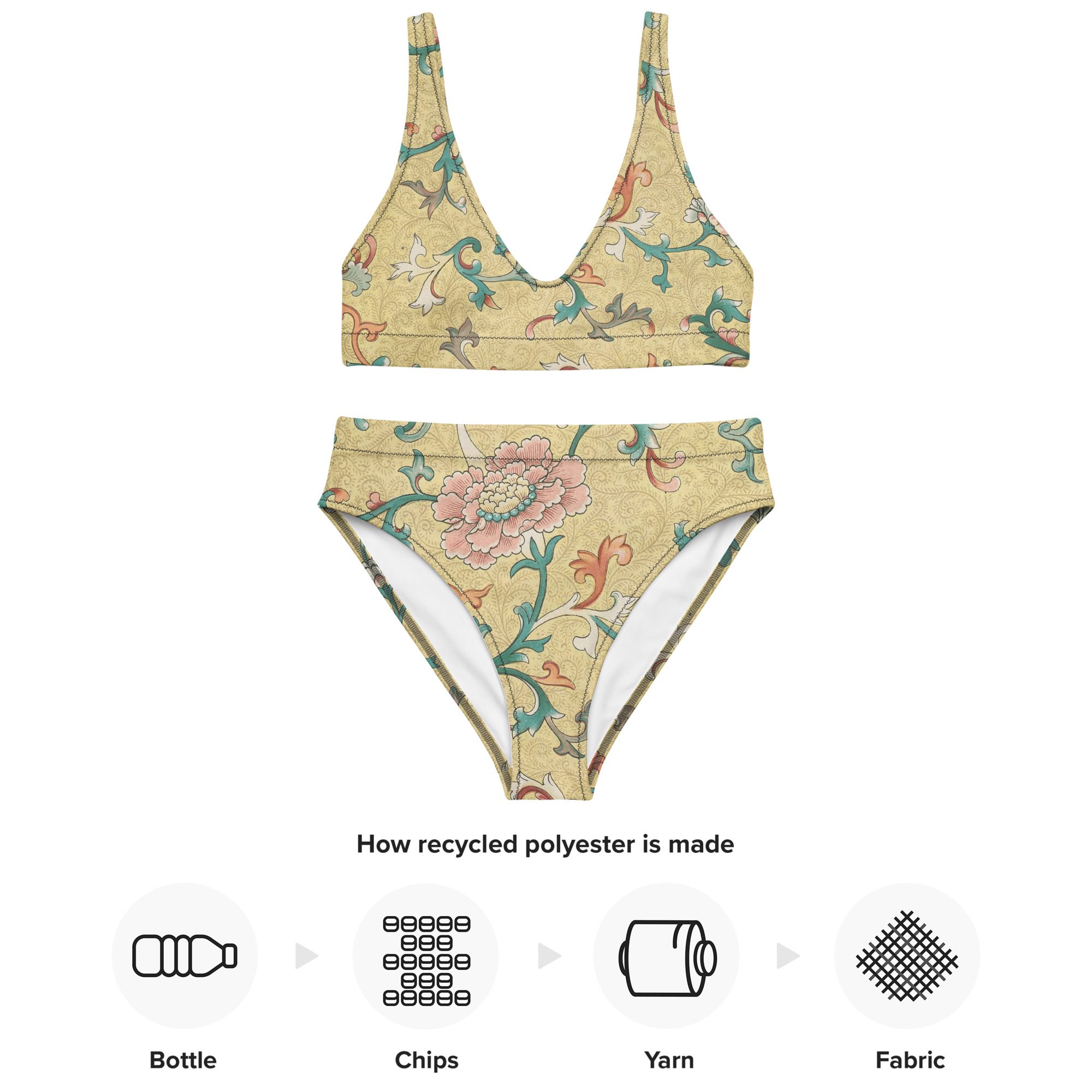 Artful Recycled high-waisted bikini Bask in the Beauty of Nature - Image 6