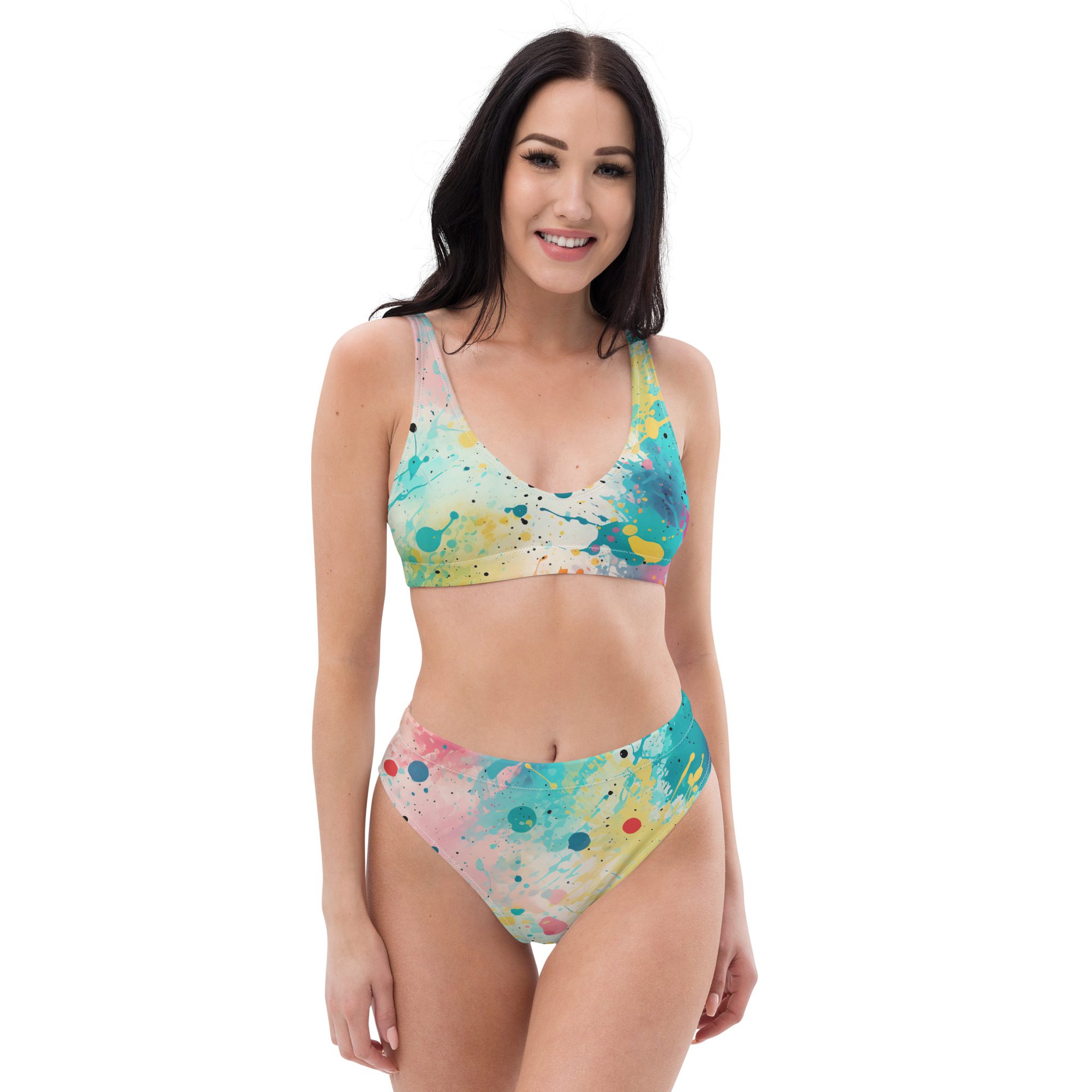 Artful Eco friendly Recycled high-waisted bikini, Elegance, Glamour, Sustainability,Comfort and Style Combined - Image 8