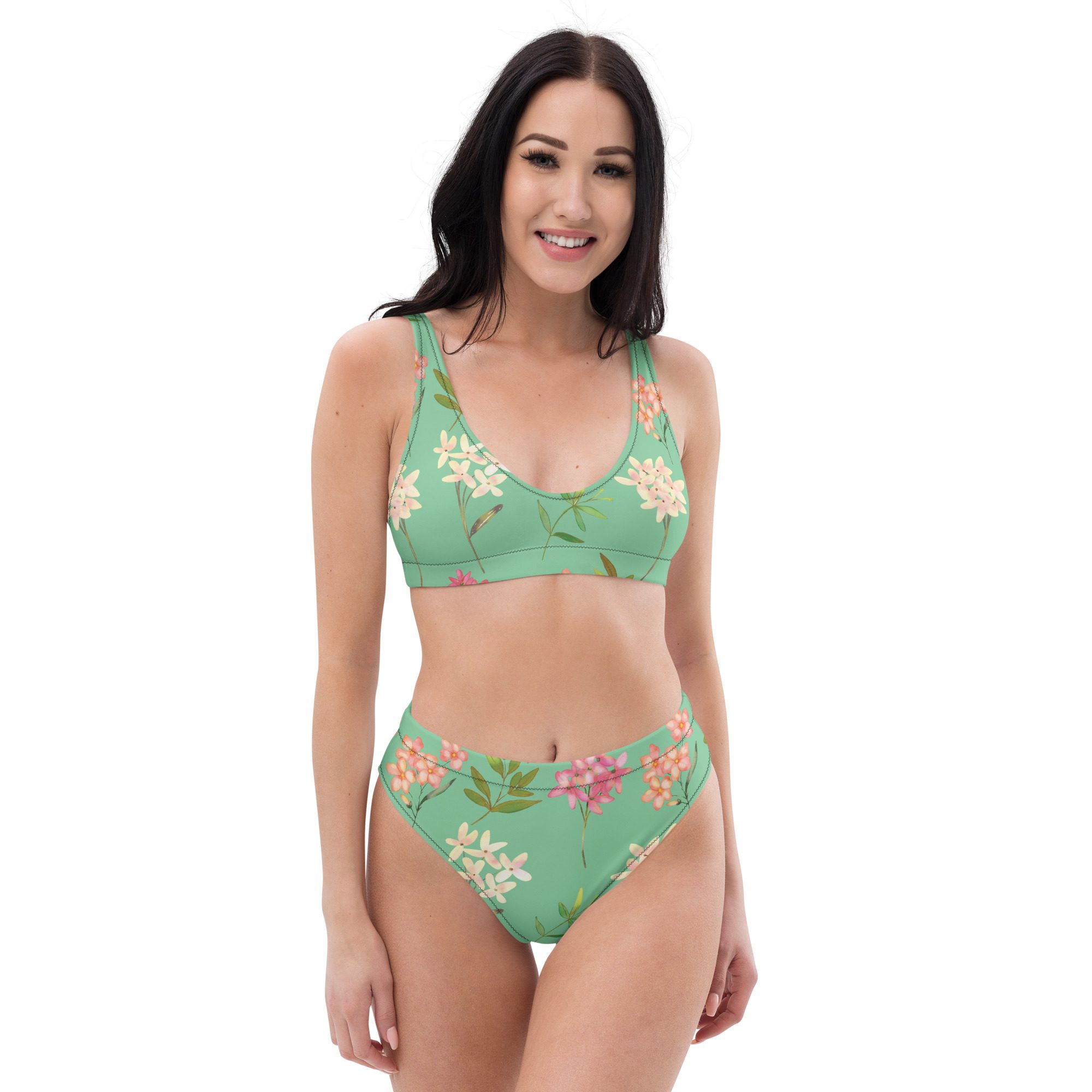 Blossom into Beach Bliss ,Recycled Floral Bikini Set for Sustainable Style and Unmatched Comfort,,Elegant,Beautiful,Glamour - Image 3