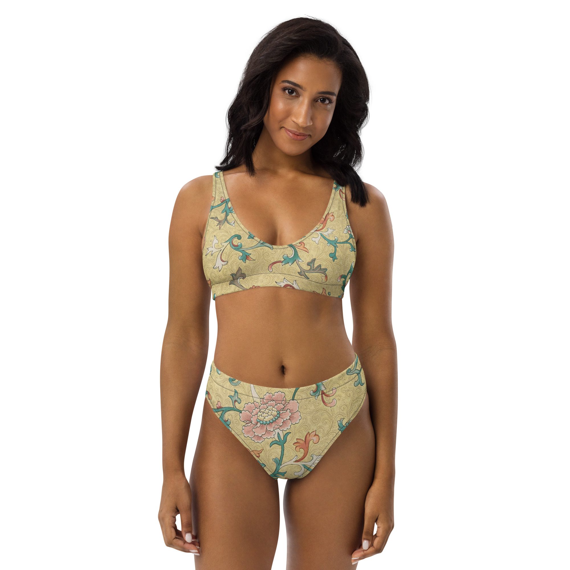 Artful Recycled high-waisted bikini Bask in the Beauty of Nature - Image 7
