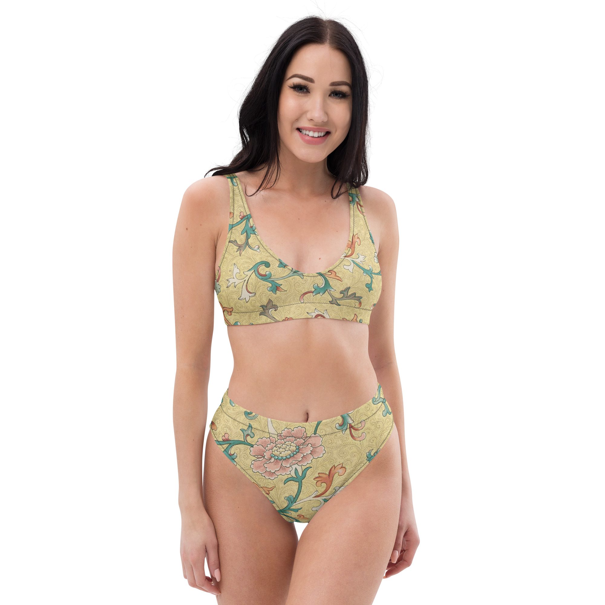 Artful Recycled high-waisted bikini Bask in the Beauty of Nature - Image 8