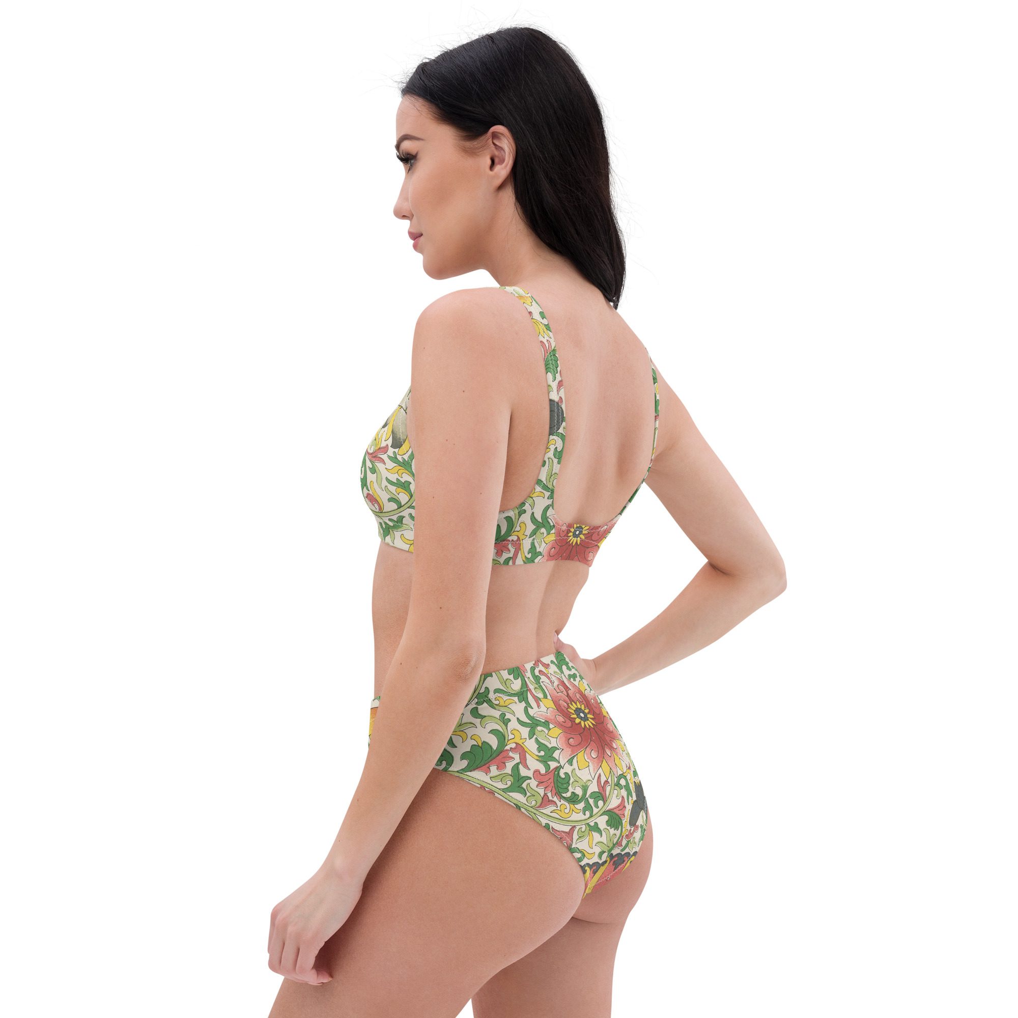 Recycled Artful High-Waisted Bikini with Azalea Blooms in Beauty Elegance Mystery and Glamour Redefined - Image 12