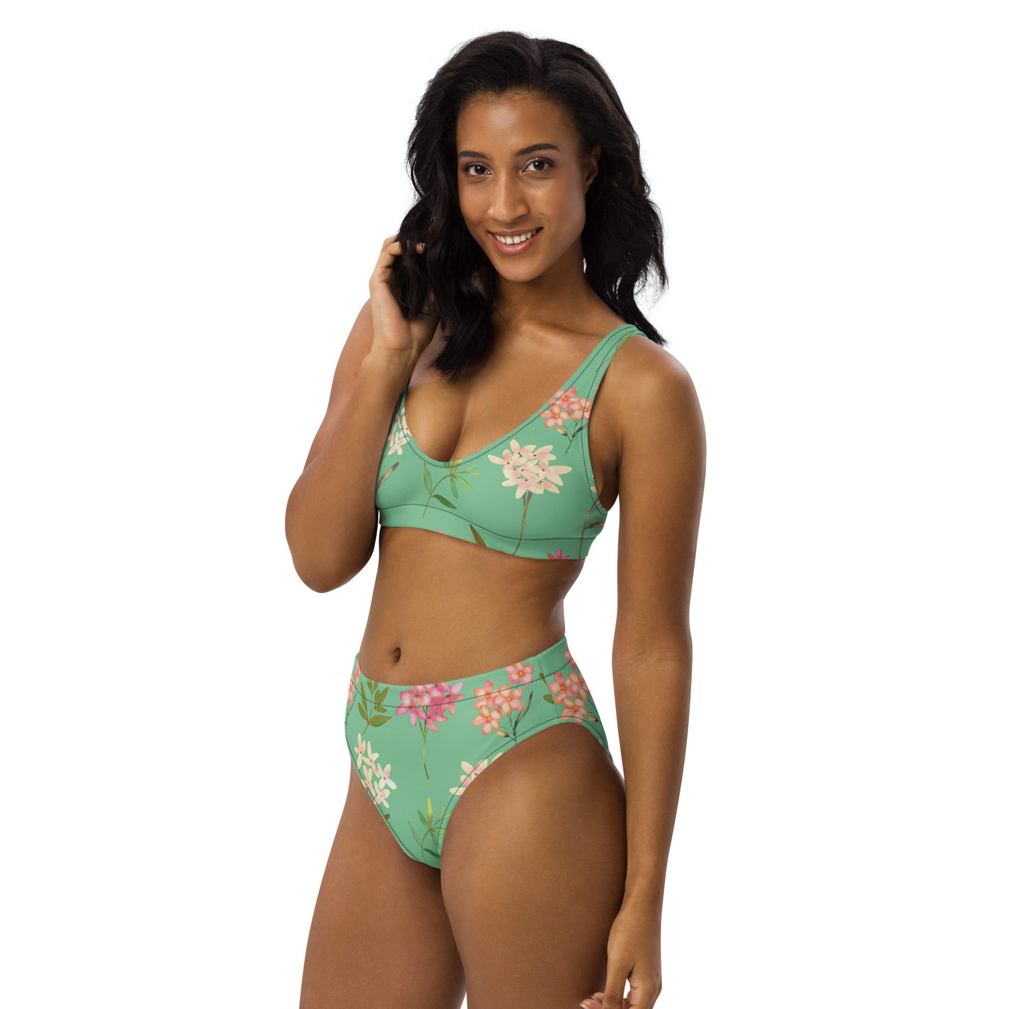 Blossom into Beach Bliss ,Recycled Floral Bikini Set for Sustainable Style and Unmatched Comfort,,Elegant,Beautiful,Glamour - Image 7