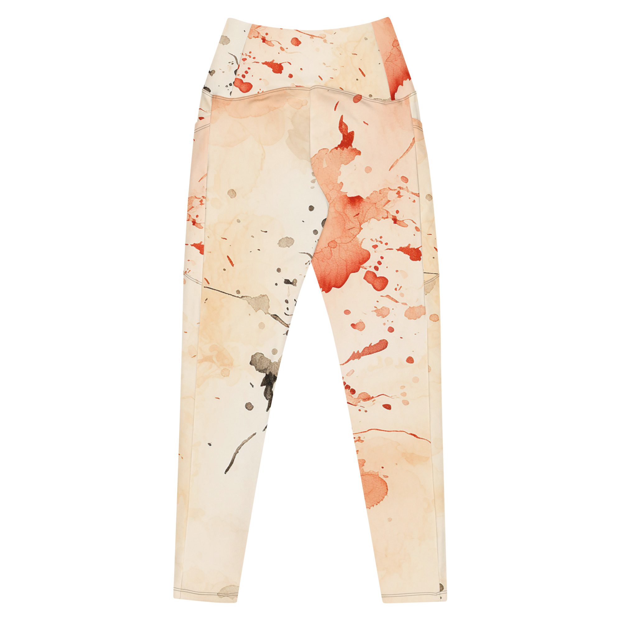 Vibrant Ink Orange Recycled Leggings with pockets Elevate Your Style and Sustainability - Image 12