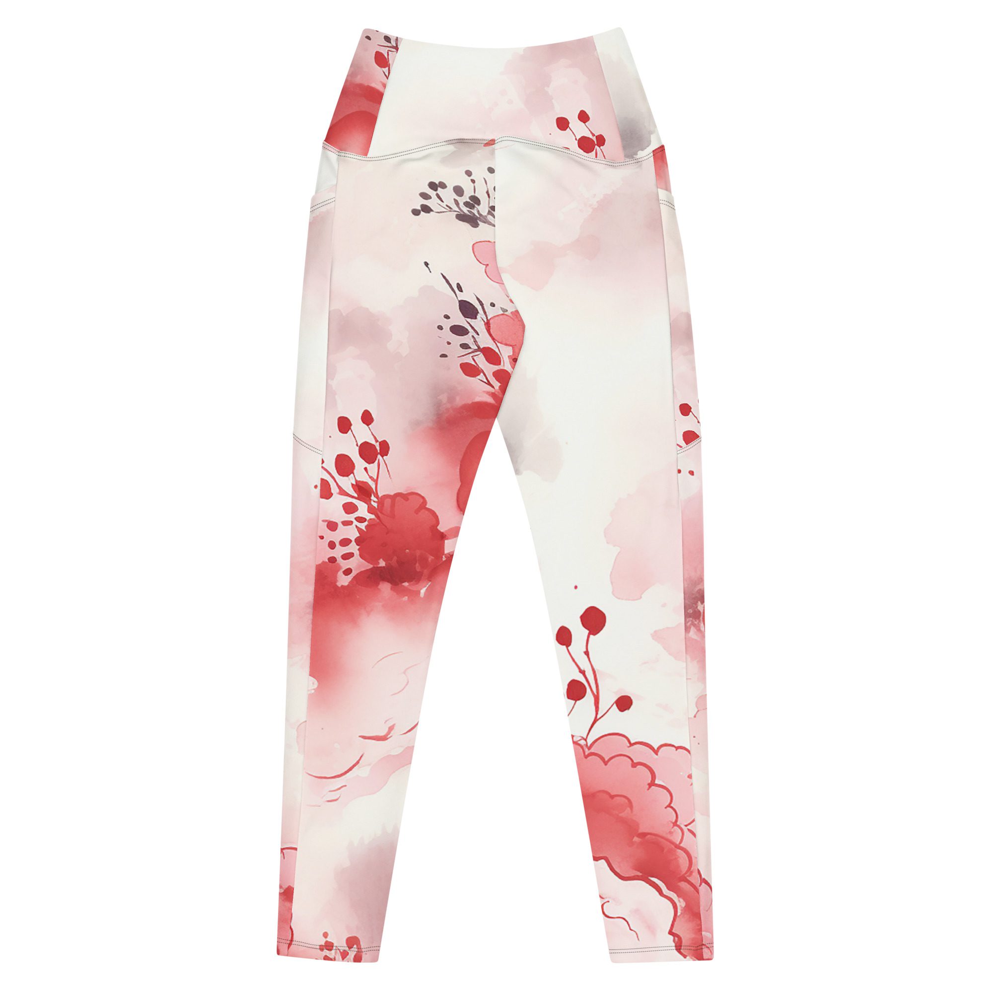 O FLare Leggings with pockets Unleash Your Inner Wildflower Eco-Conscious Fit Leggings with Vibrant Floral Majesty - Image 12