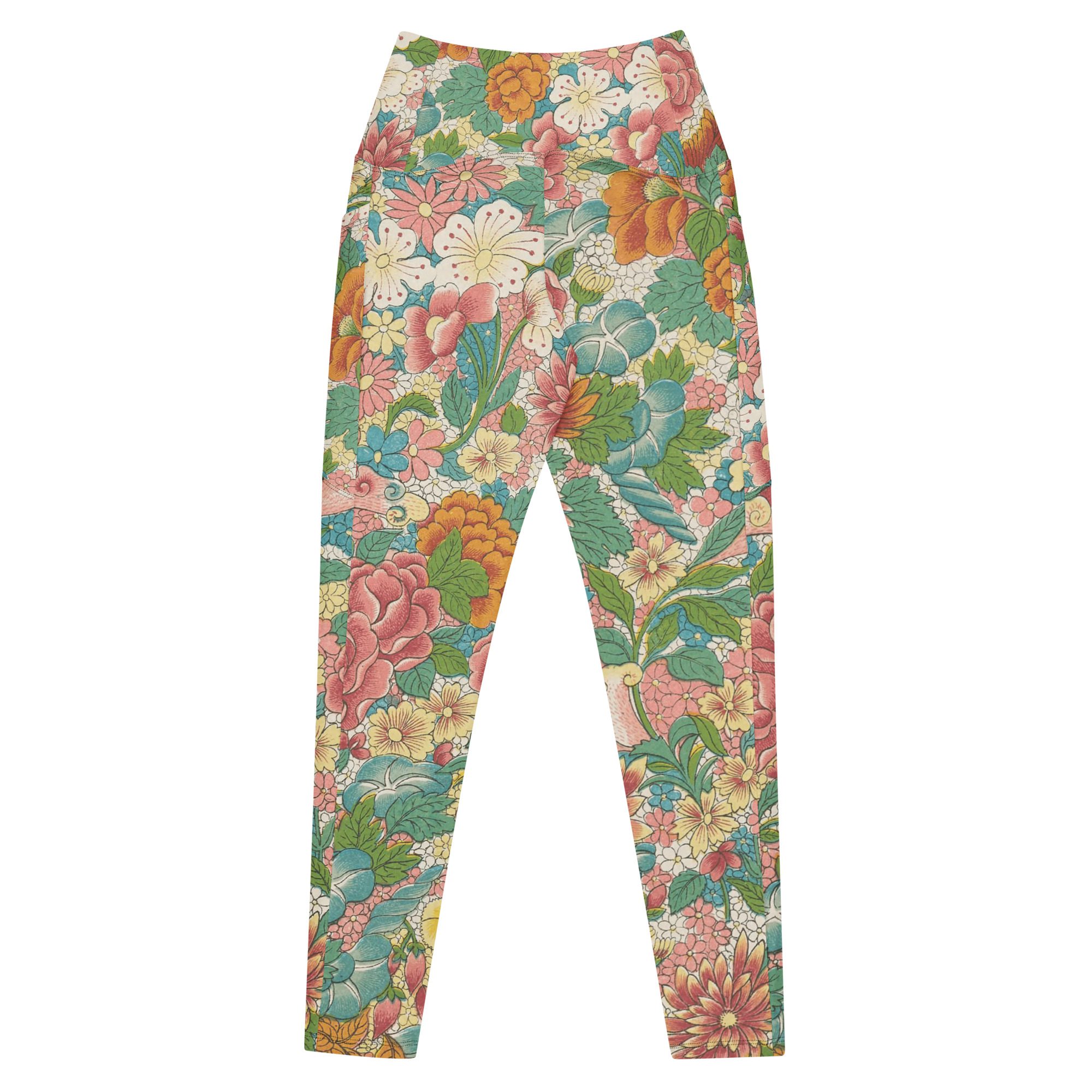 Elegance and Prosperity with Luxury Flower Mudan Recycled Pocket Leggings - A Perfect Blend of Style, Comfort, and Sustainability - Image 12