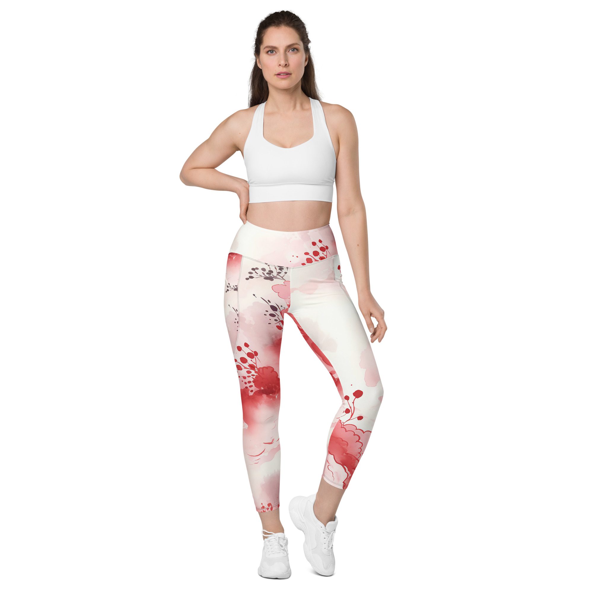 O FLare Leggings with pockets Unleash Your Inner Wildflower Eco-Conscious Fit Leggings with Vibrant Floral Majesty - Image 6