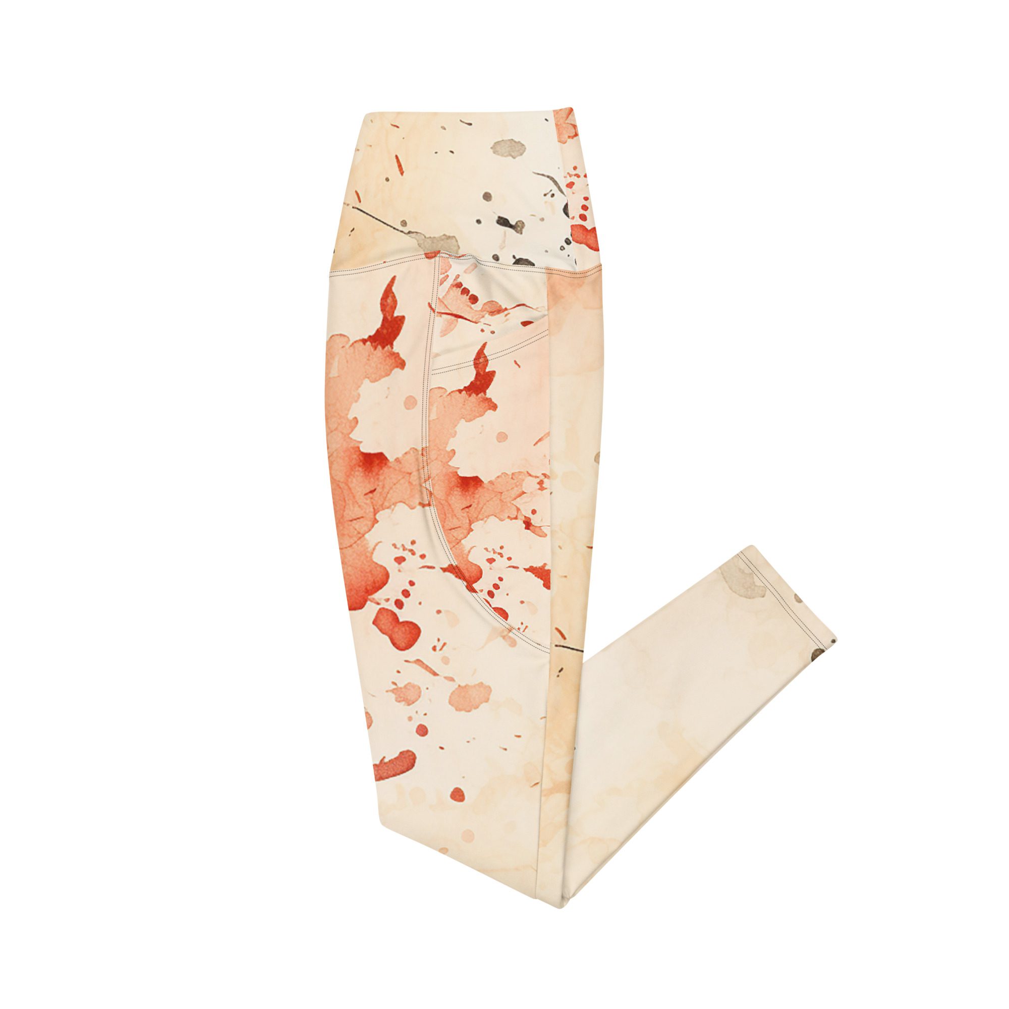 Vibrant Ink Orange Recycled Leggings with pockets Elevate Your Style and Sustainability - Image 11