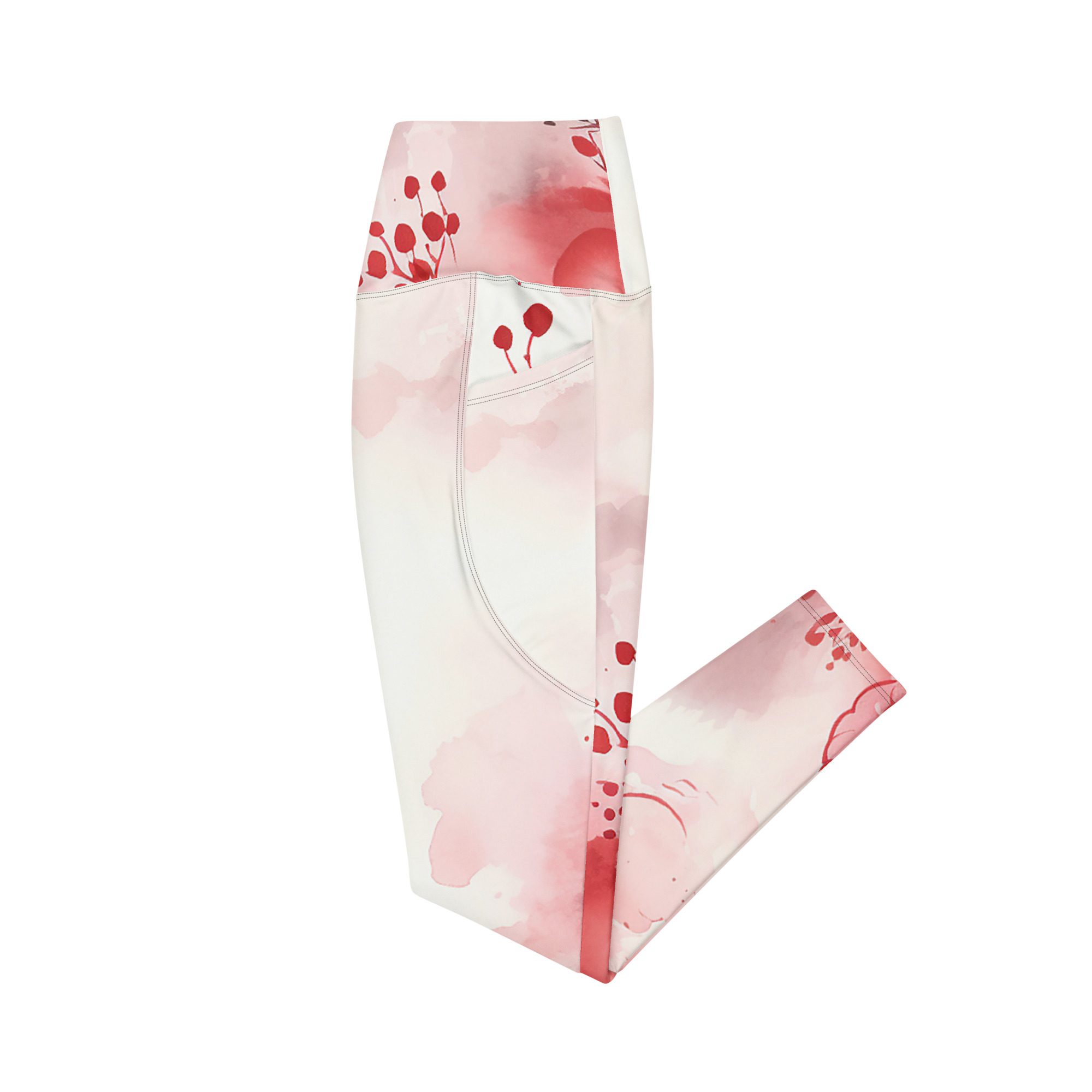 O FLare Leggings with pockets Unleash Your Inner Wildflower Eco-Conscious Fit Leggings with Vibrant Floral Majesty - Image 11
