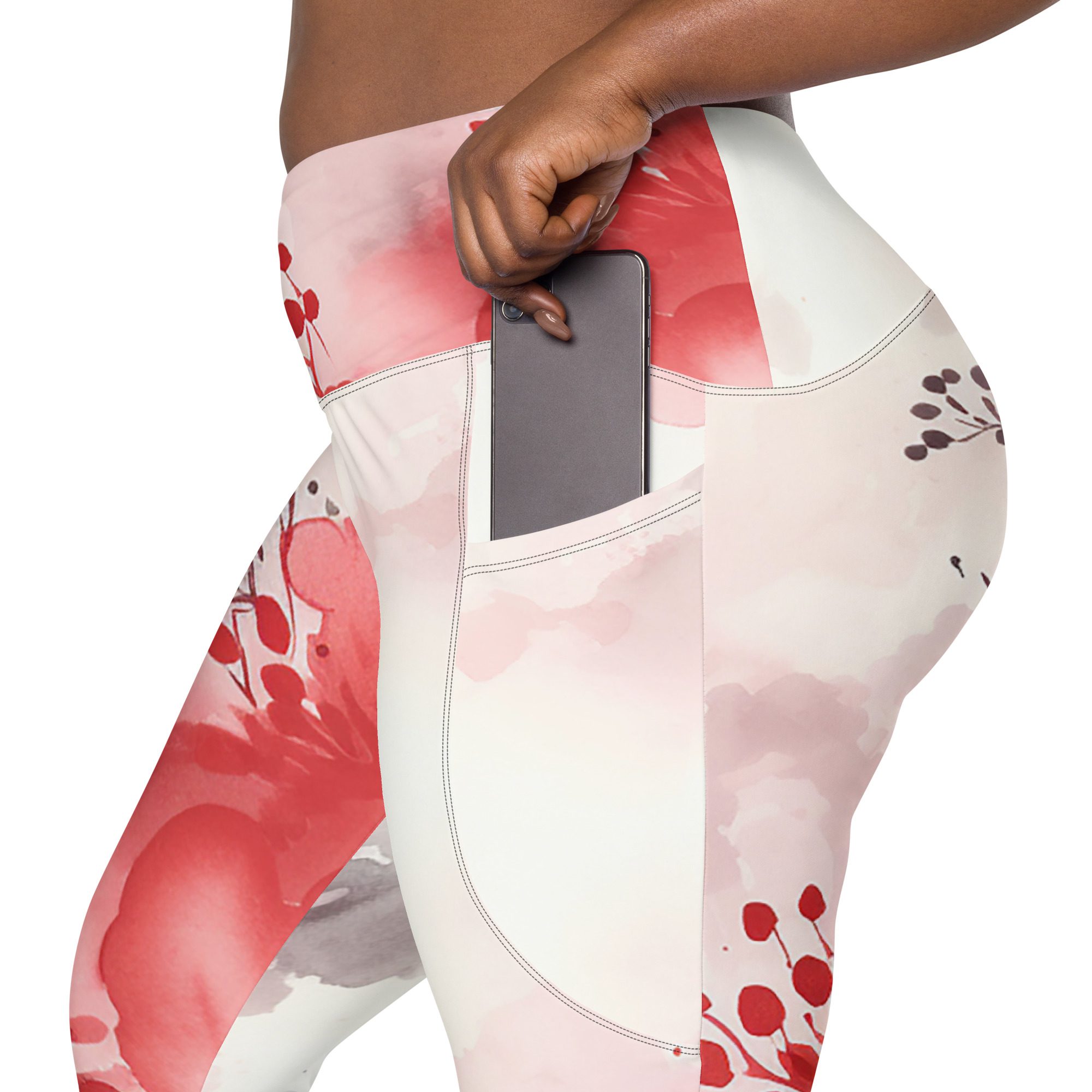 O FLare Leggings with pockets Unleash Your Inner Wildflower Eco-Conscious Fit Leggings with Vibrant Floral Majesty - Image 3