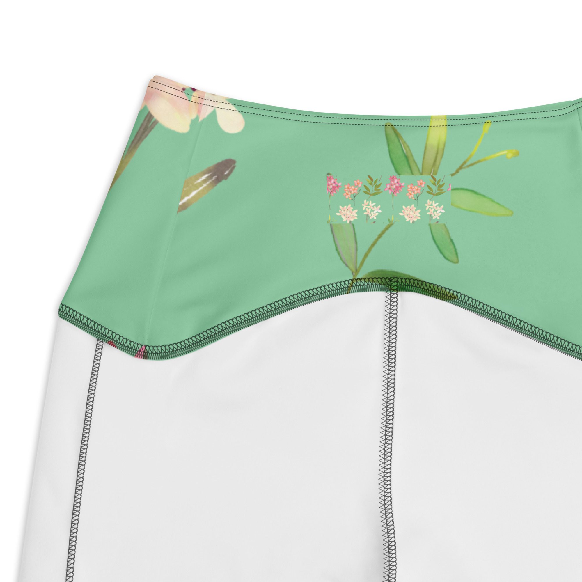 Eco-Friendly High-Waisted Pocket Leggings with Beautiful Flower Design,not flared leggings - Image 7