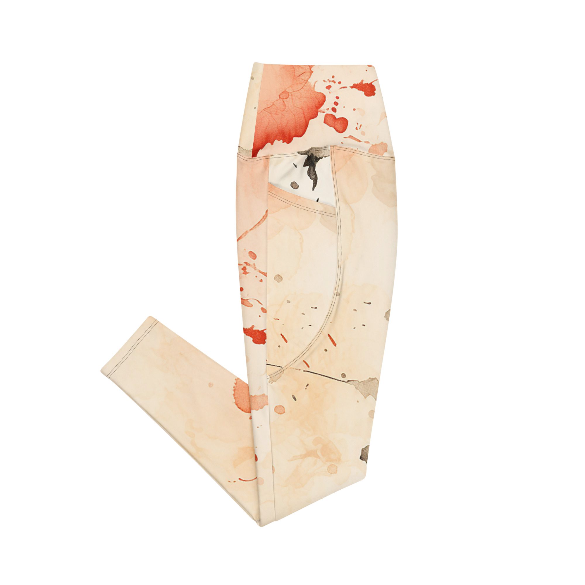 Vibrant Ink Orange Recycled Leggings with pockets Elevate Your Style and Sustainability - Image 10