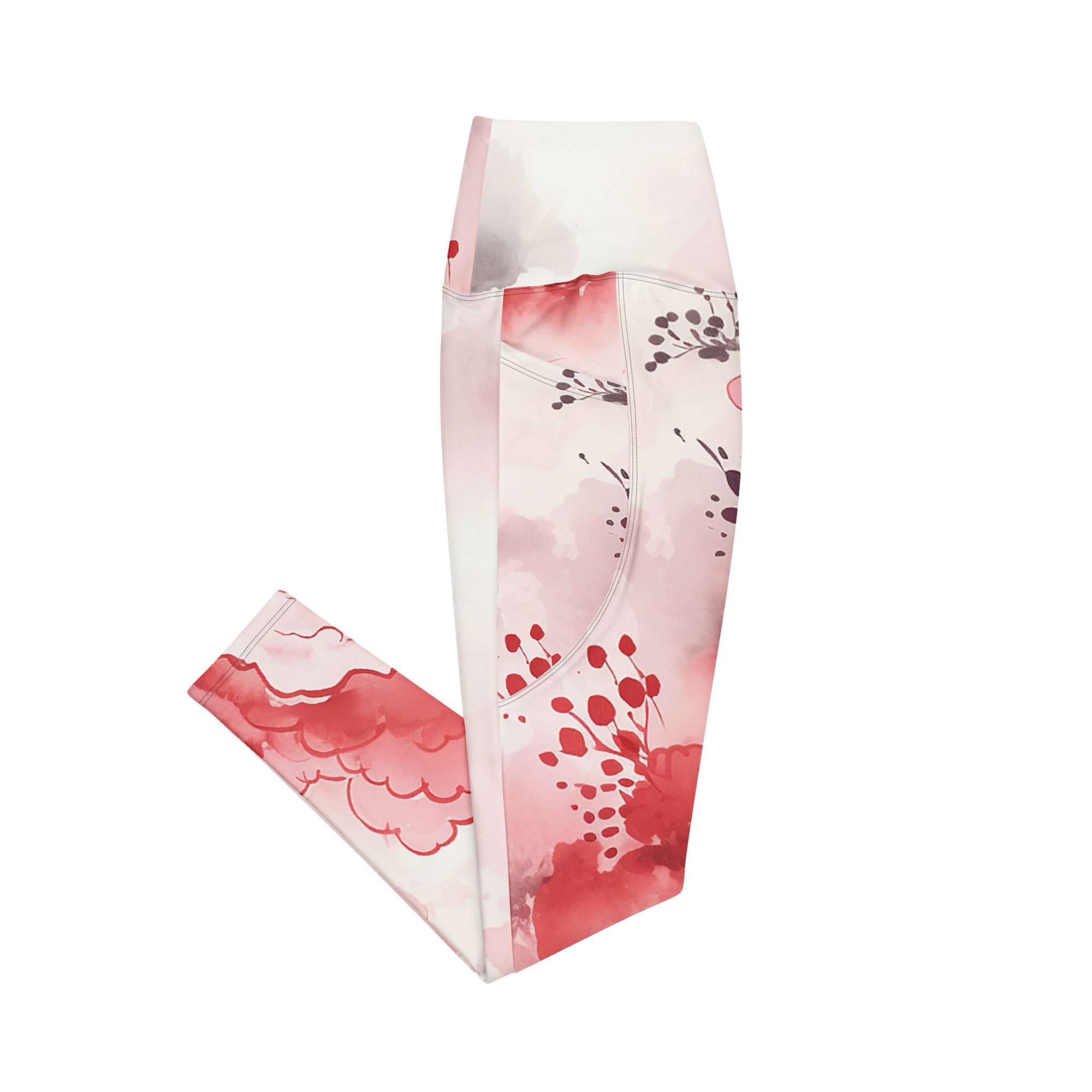 O FLare Leggings with pockets Unleash Your Inner Wildflower Eco-Conscious Fit Leggings with Vibrant Floral Majesty - Image 10