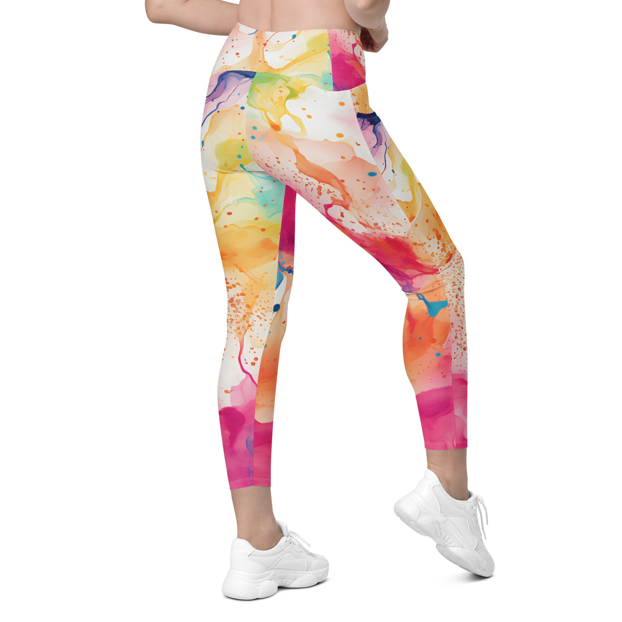 O Flare brand Leggings with pockets,Carnival Beach Color,not Flared Leggings - Image 6