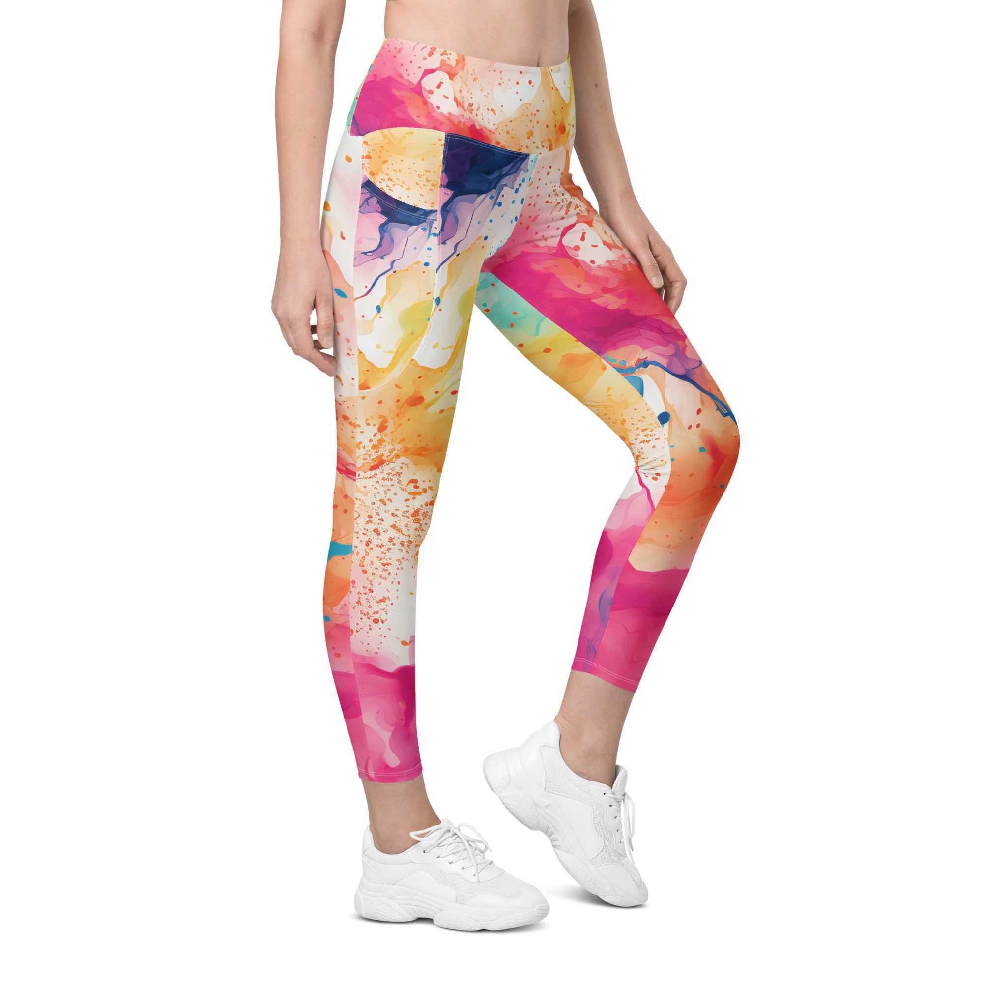 O Flare brand Leggings with pockets,Carnival Beach Color,not Flared Leggings - Image 5