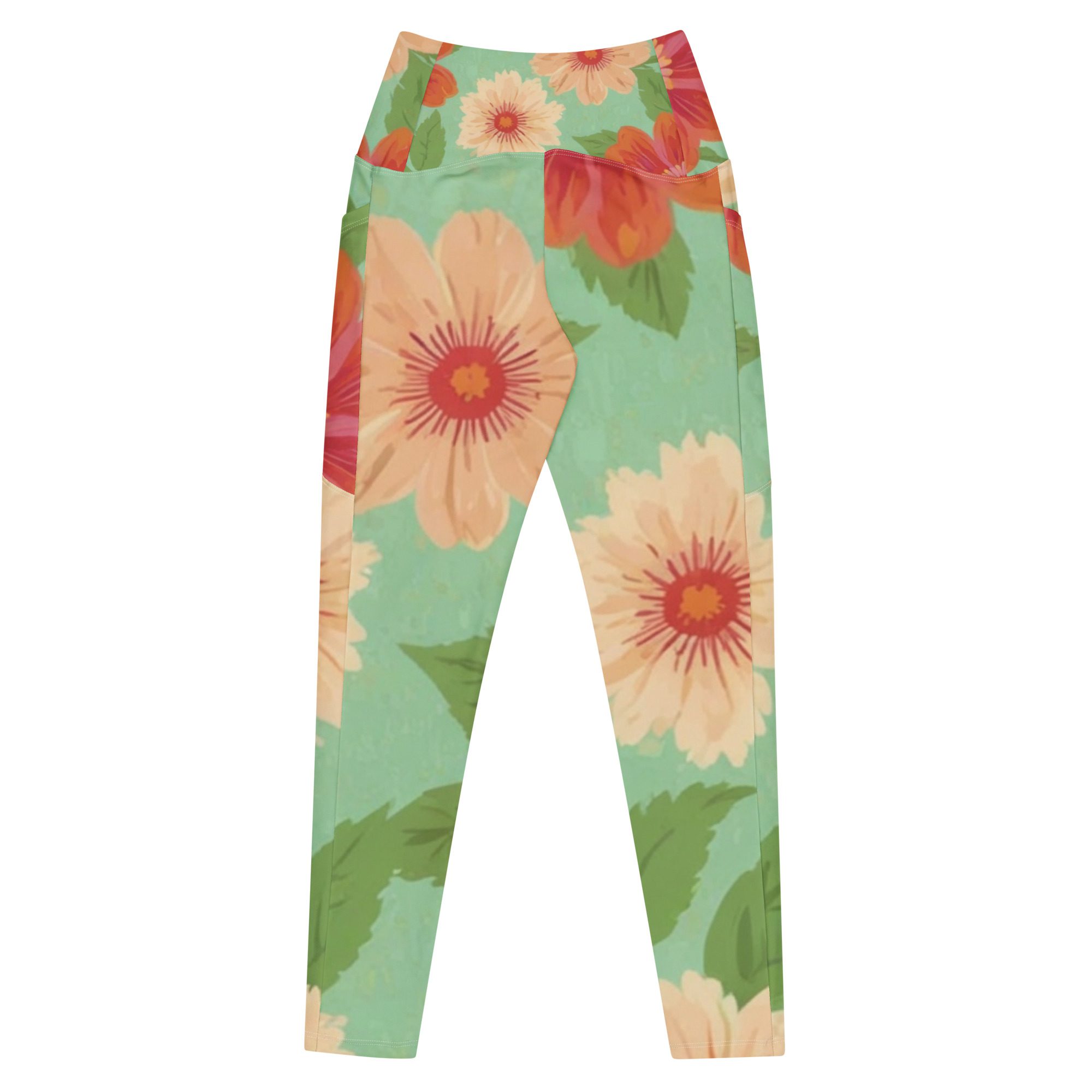 Green Eco-Friendly Leggings with pockets Nature's Elegance Functional Fashion