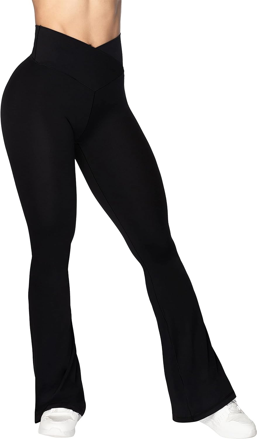 awesome) Sunzel Flare Leggings, Crossover Yoga Pants with Tummy Control, High-Waisted and Wide Leg