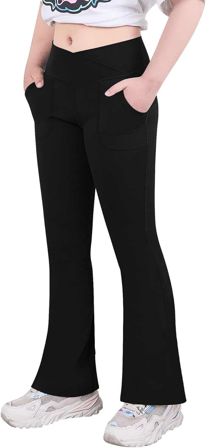 Amazing offers .99 Luxurious viehunt Girls High Waisted Flare Leggings Crossover Cute Wide Leg Solid Full Length Yoga Pants with Pockets Amazon Amazing offers .99 Luxurious viehunt Girls High Waisted Flare Leggings Crossover Cute Wide Leg Solid Full Length Yoga Pants with Pockets Amazon