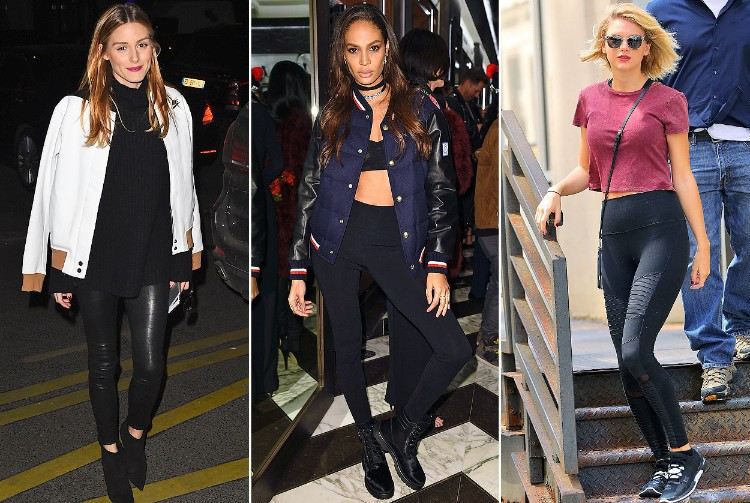 What shoes work best with sporty leggings that feature a high heel pattern