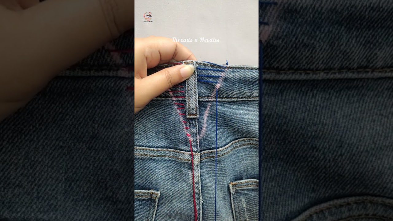 Video How to downsize jeans waist | Sewing tips & tricks #30 #threadsnneedles #shorts #sewinghacks #sewing Video How to downsize jeans waist | Sewing tips & tricks #30 #threadsnneedles #shorts #sewinghacks #sewing