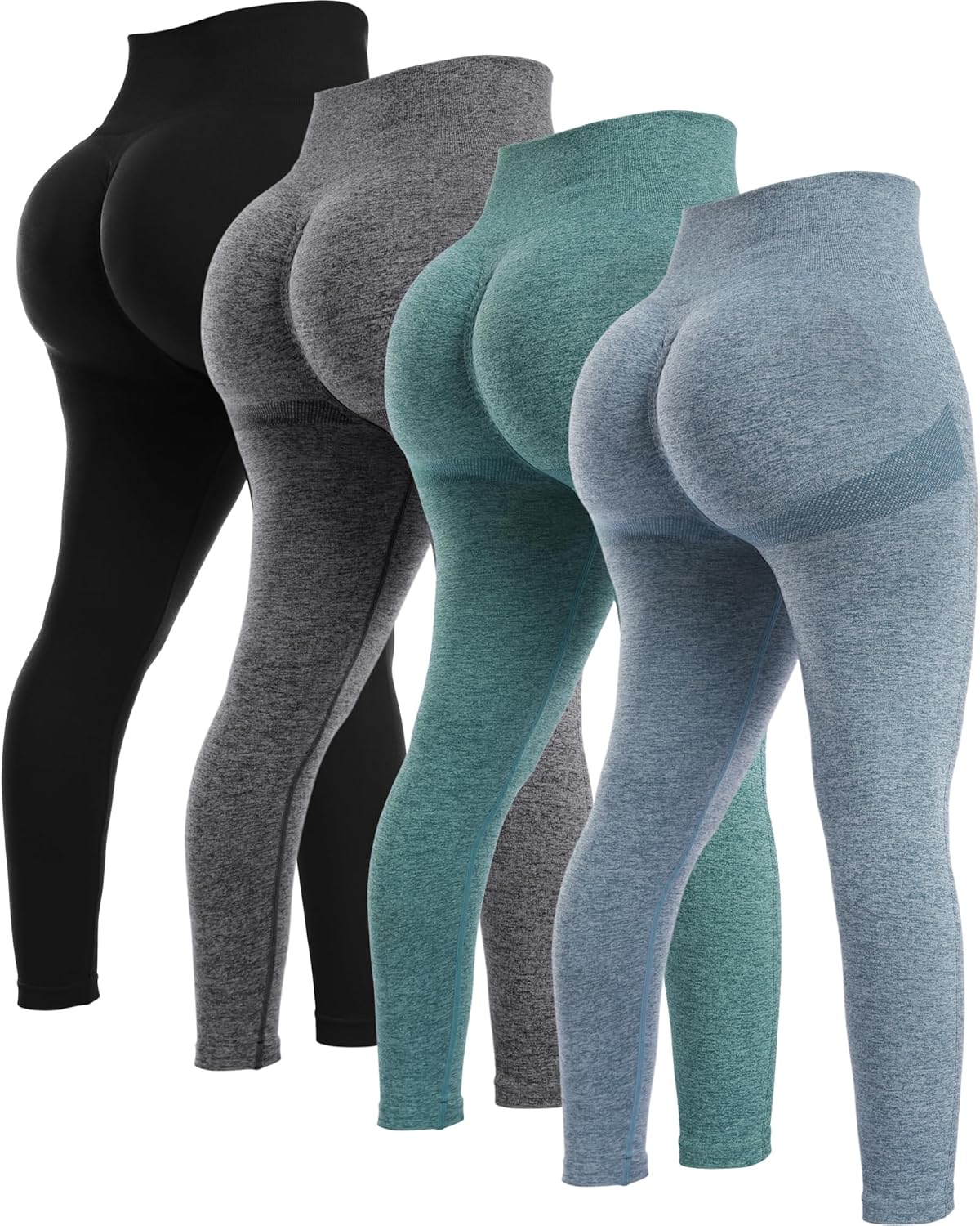 discount price  .99  Fashion-Forward   NORMOV 4 Piece Butt Lifting Workout Leggings for Women, Seamless Gym Scrunch Booty Lifting Sets Amazon