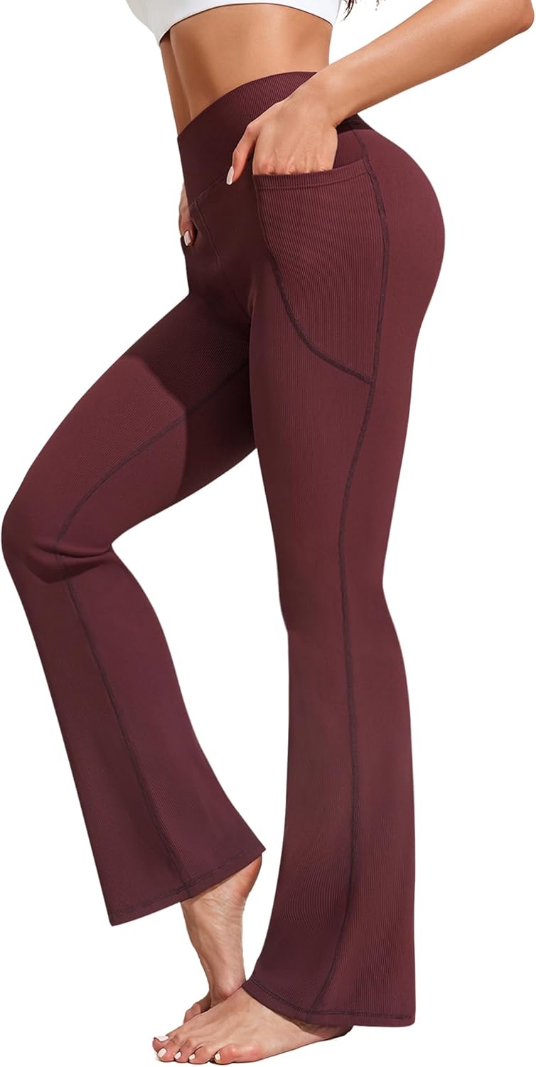 Amazing offers .96 Awesome PINSPARK Womens Flare Yoga Pants Ribbed Bootcut Leggings High Waisted Flares Bottom Workouts Pants with Pockets Amazon Amazing offers .96 Awesome PINSPARK Womens Flare Yoga Pants Ribbed Bootcut Leggings High Waisted Flares Bottom Workouts Pants with Pockets Amazon