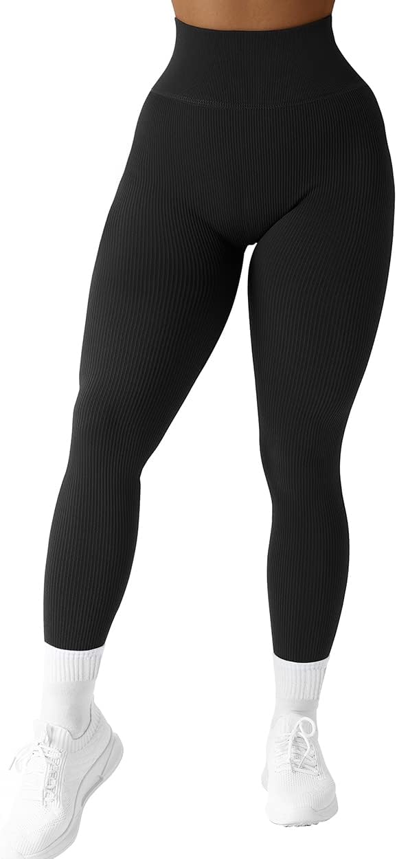 Awesome  .97  Exclusive   SUUKSESS Women Ribbed Seamless Leggings High Waisted Workout Gym Yoga Pants