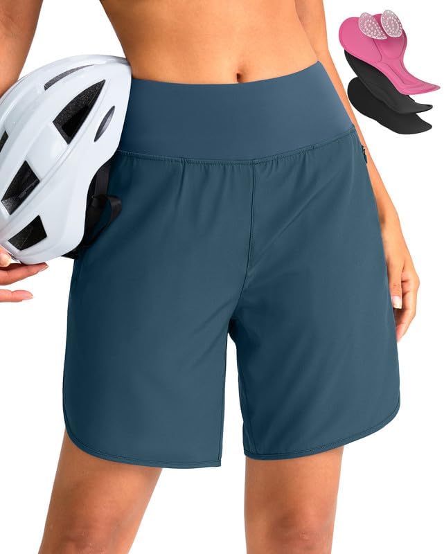 Awesome  $29.59 Flattering  Women's Mountain Bike Shorts 4D Padded Cycling Shorts with Zipper Pockets High Waist Biking Riding Bicycle Shorts