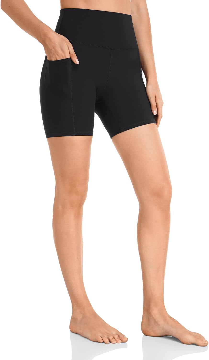 Deal of the Day   .99 Responsible  HeyNuts Essential/Workout Pro Biker Shorts with Side Pockets for Women, High Waisted Compression Yoga Shorts 4”/ 6”/ 8”