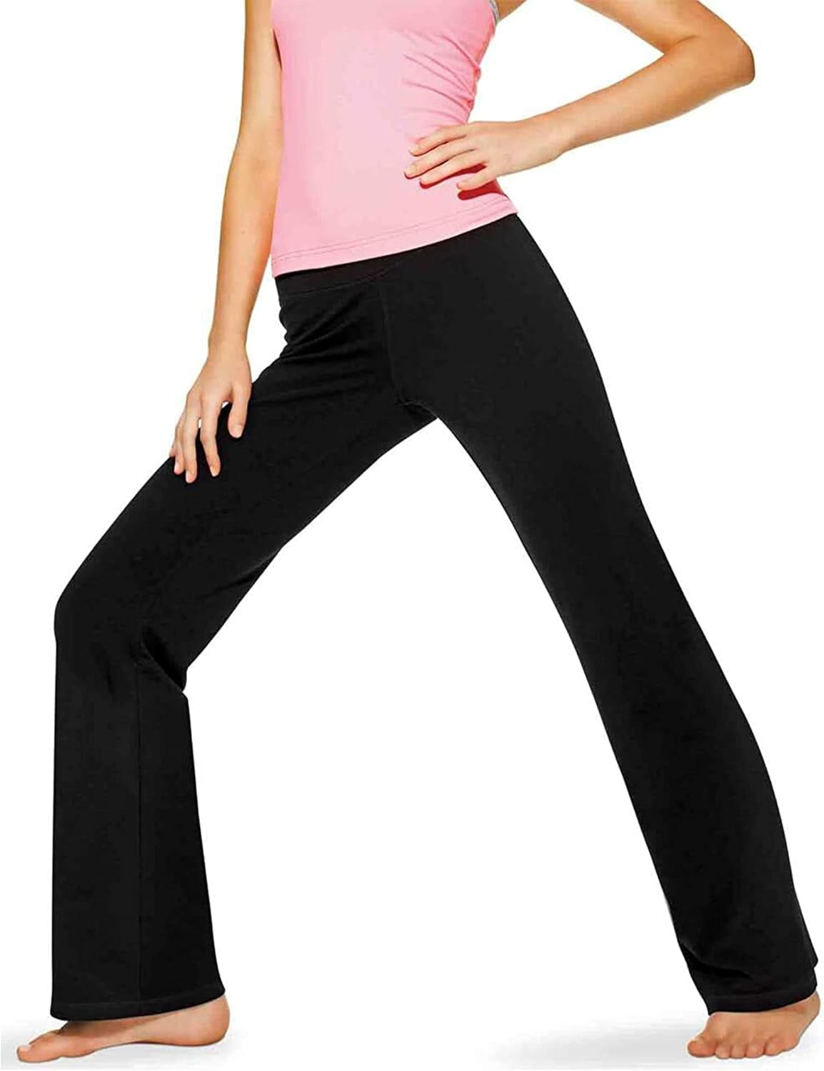 Deal of the Day Durable No Nonsense Lounge Yoga Pants Black Flared Cotton Leggings, 32.5” Inseam, Wide Waistband, No Show Coverage, Relaxed Flare Leg Deal of the Day Durable No Nonsense Lounge Yoga Pants Black Flared Cotton Leggings, 32.5” Inseam, Wide Waistband, No Show Coverage, Relaxed Flare Leg