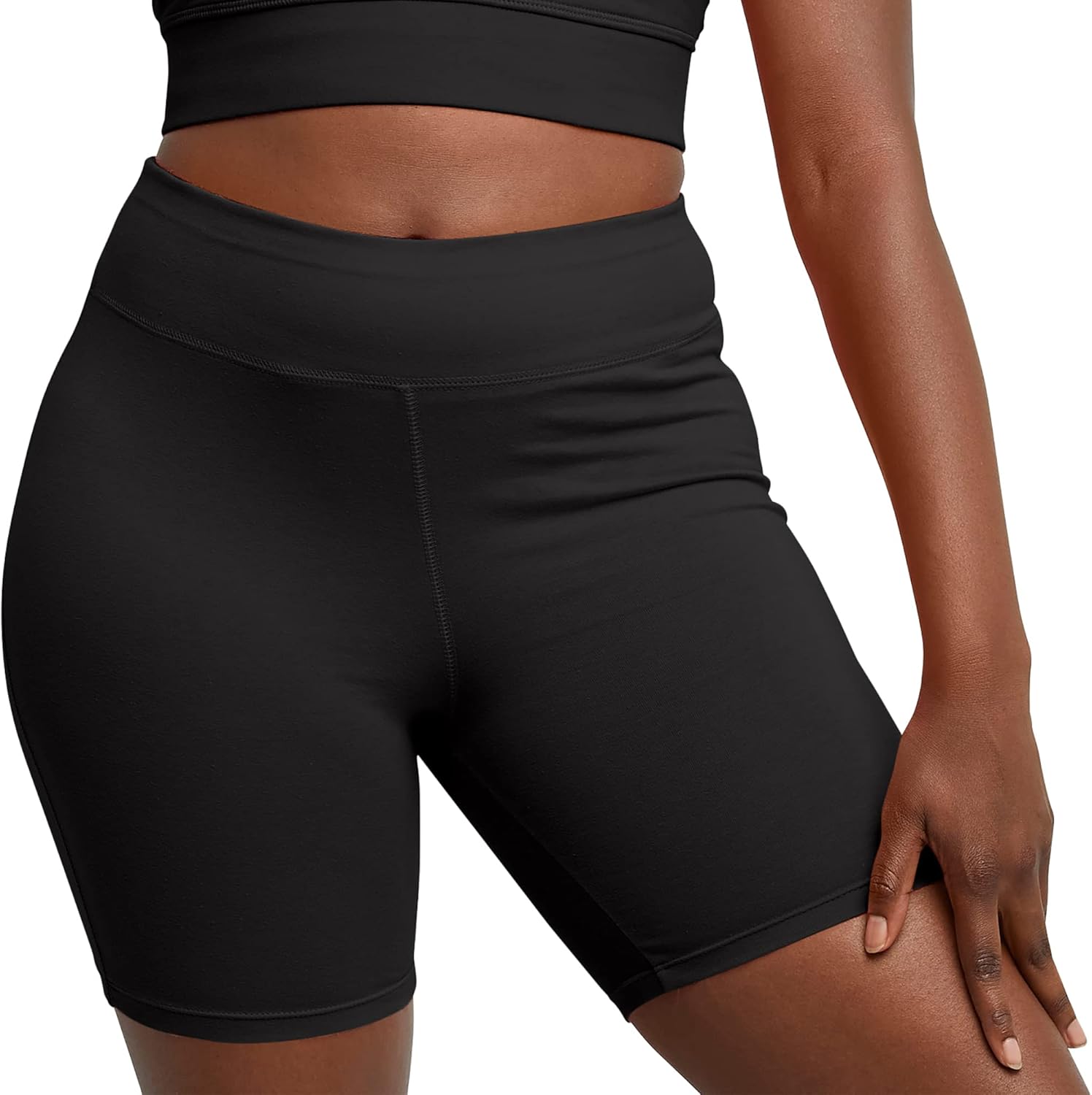 Discount   $12.08 Flattering  Hanes Women's Originals Bike Shorts, Cotton Stretch Bike Shorts, High Rise Shorts For Women